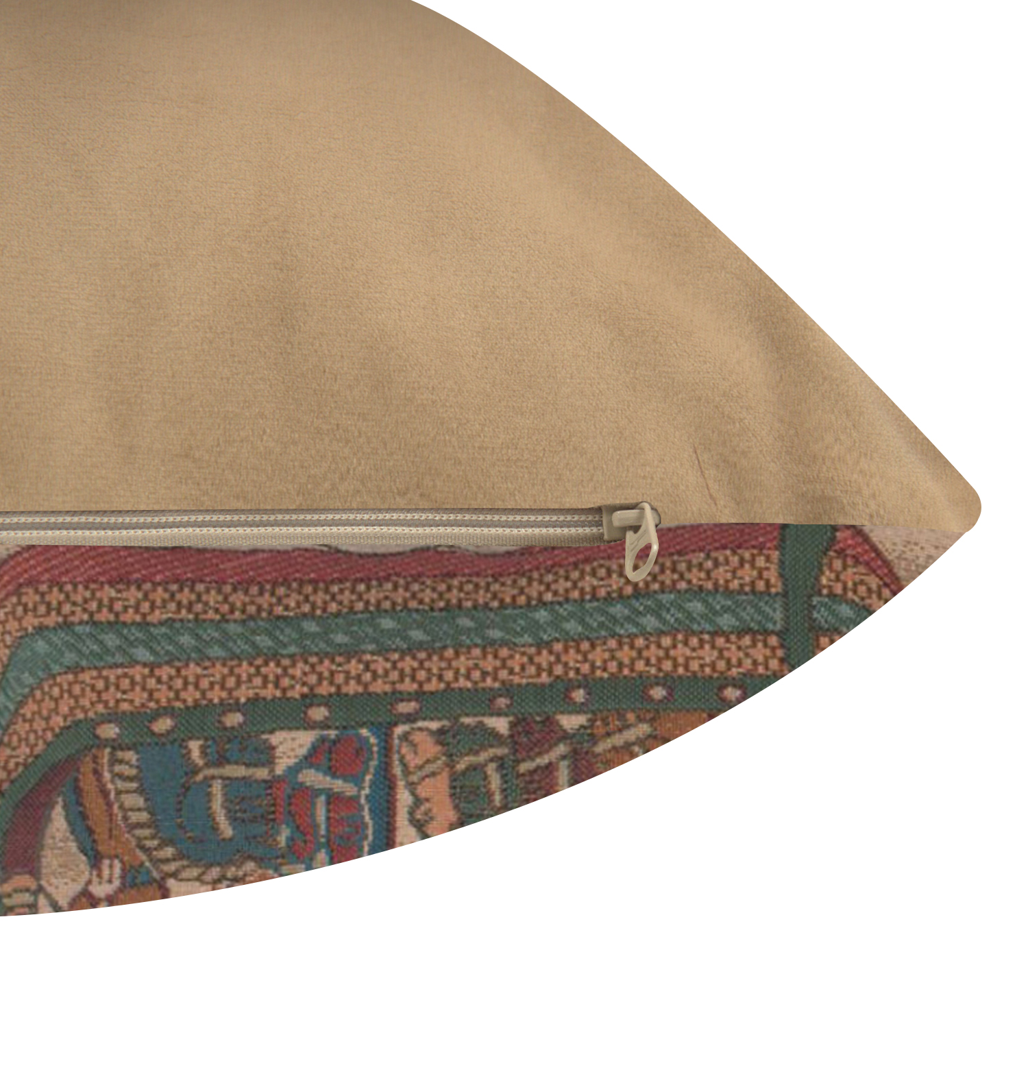 Bayeux The Boat Tapestry Pillow Cover 14x14 Inch Cotton Jacquard Woven Cushion Cover