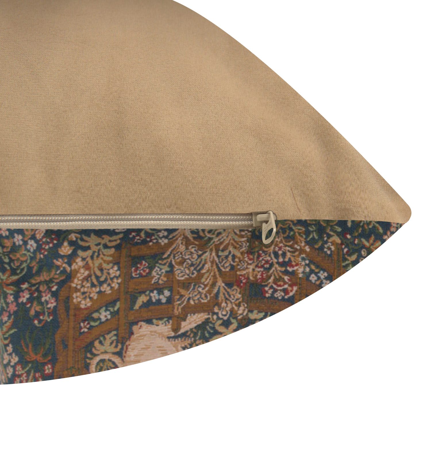 Medieval Licorne Captive Tapestry Pillow Cover 14x14 Inch Cotton Jacquard Woven Cushion Cover