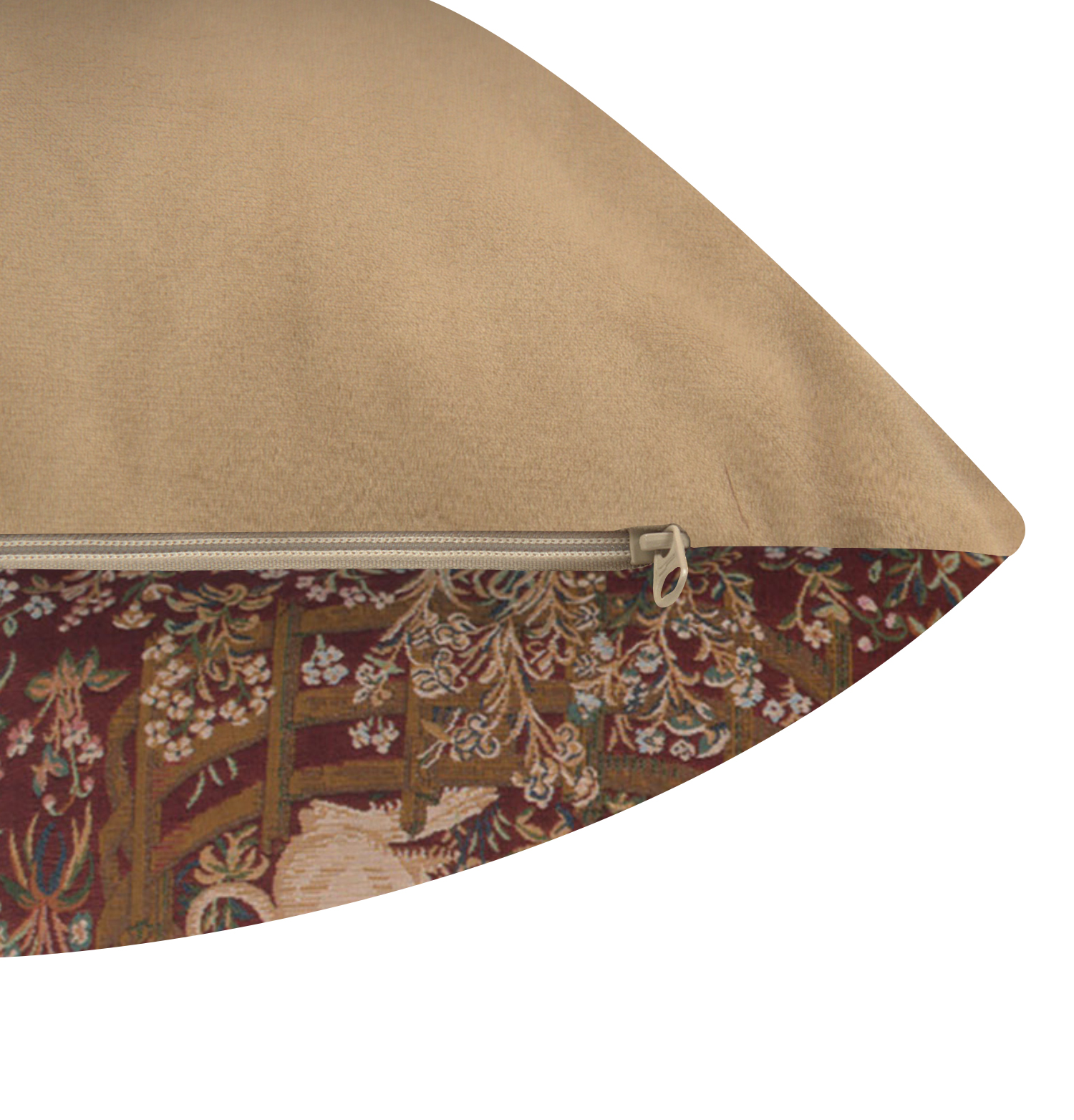 Medieval Licorne Captive in Red Tapestry Pillow Cover 14x14 Inch Cotton Jacquard Woven Cushion Cover