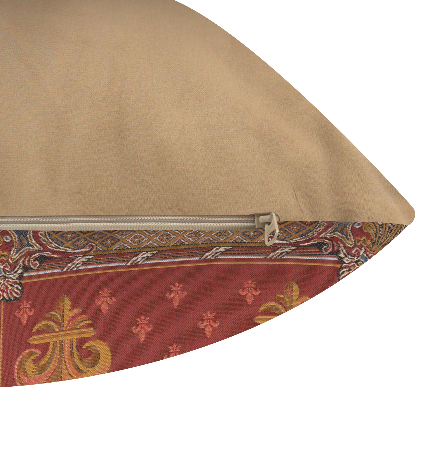 Lys Flower in Red French Tapestry Pillow Cover 19x19 Inch Cotton Jacquard Woven Cushion Cover
