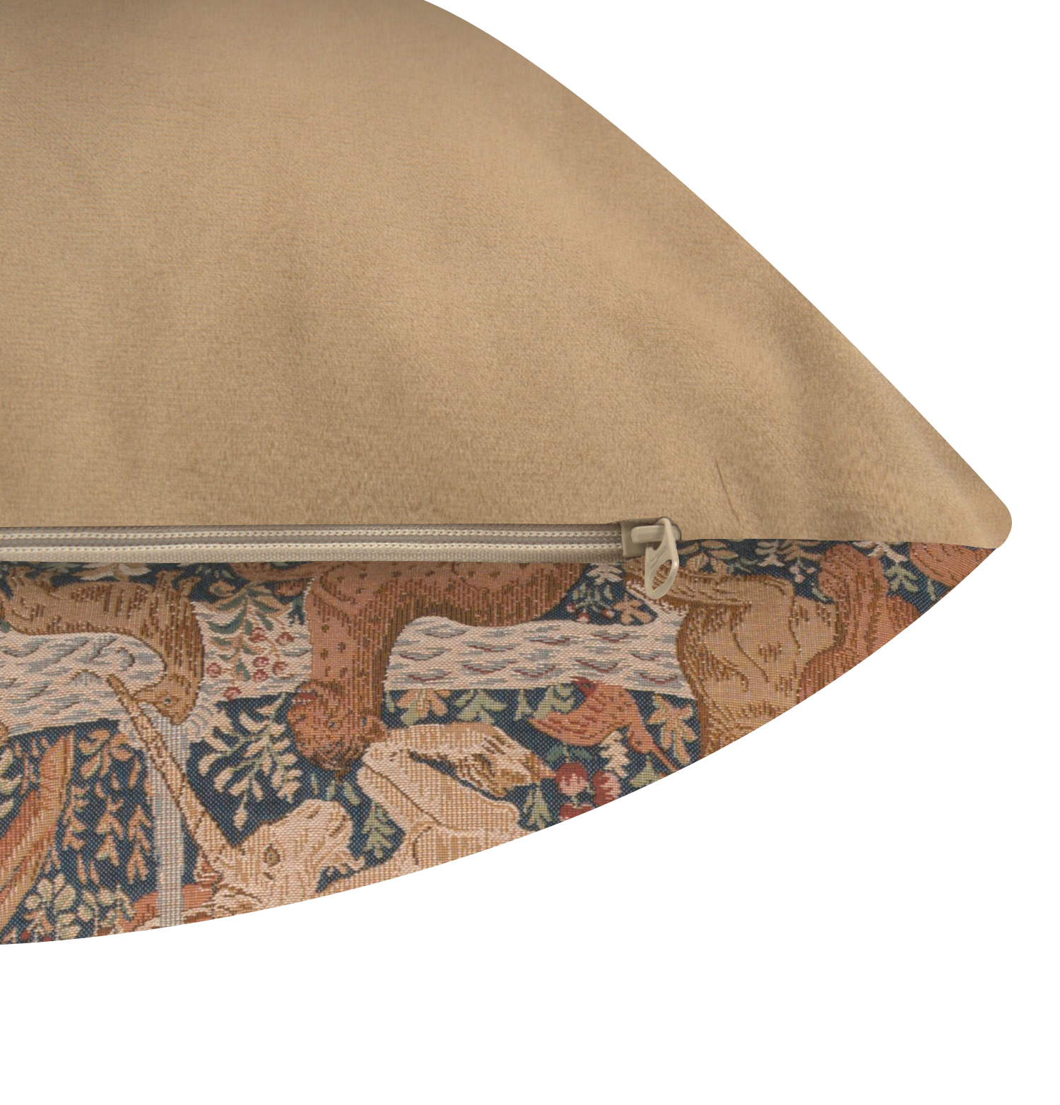 Medieval La Licorne a la Fontaine Tapestry Pillow Cover 19x19 Inch Cotton Jacquard Woven Cushion Cover