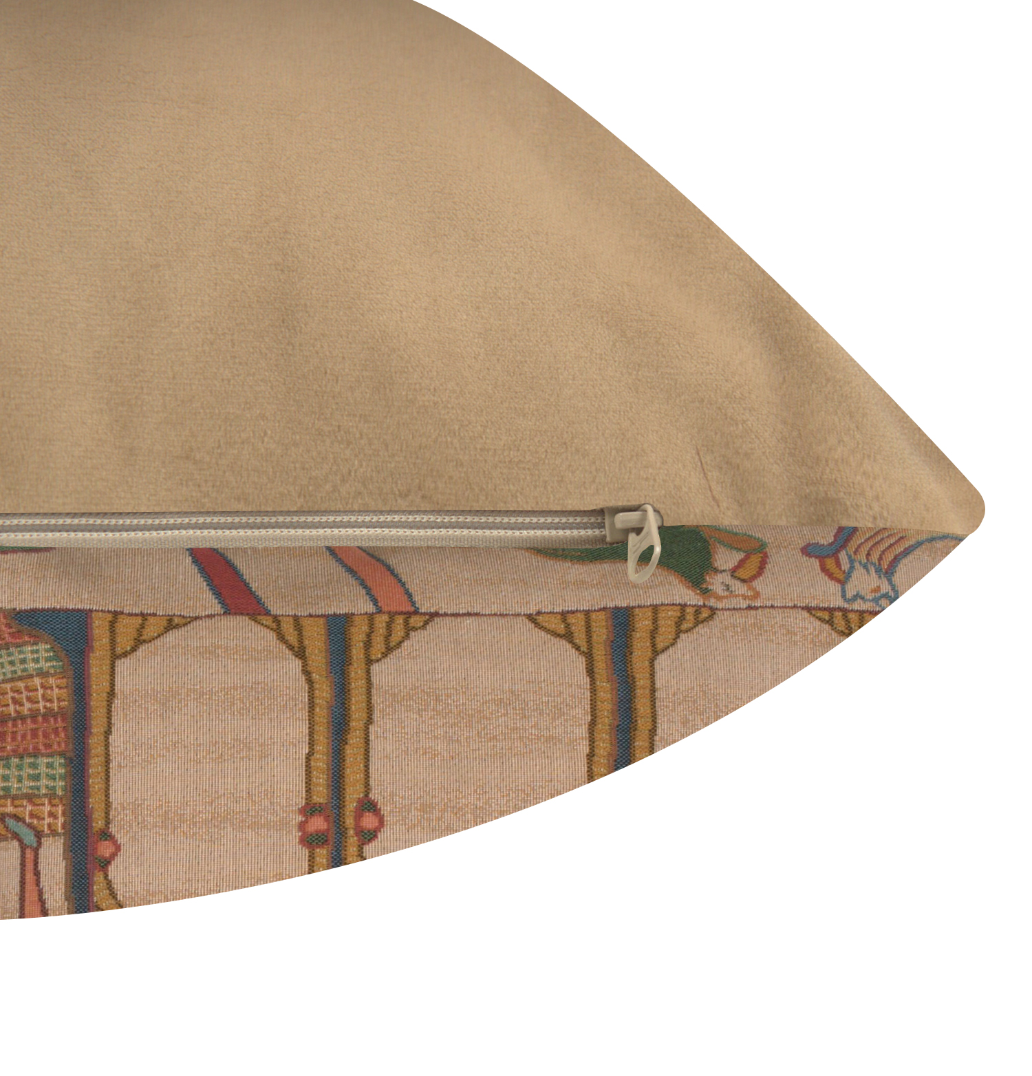 Bayeux Le Repas French Tapestry Pillow Cover 19x19 Inch Cotton Jacquard Woven Cushion Cover