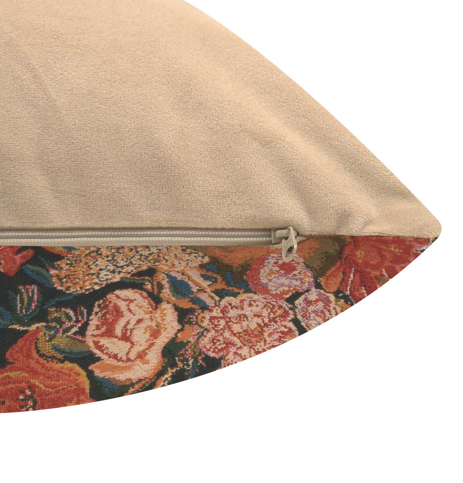Floral Flora Cotta Black Tapestry Pillow Cover 16x16 Inch Cotton Jacquard Woven Cushion Cover