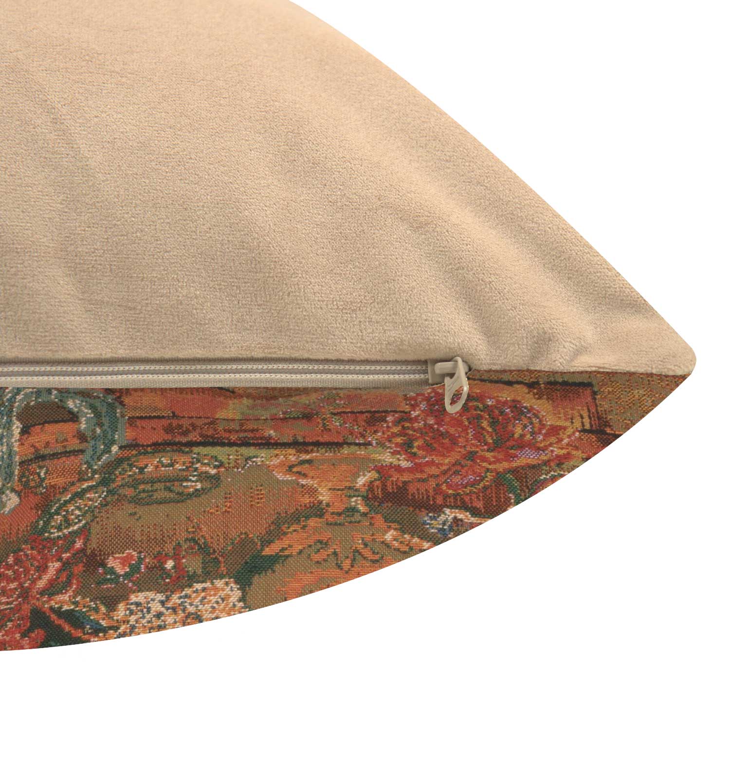 Floral Flora Cotta Black Tapestry Pillow Cover 16x16 Inch Cotton Jacquard Woven Cushion Cover