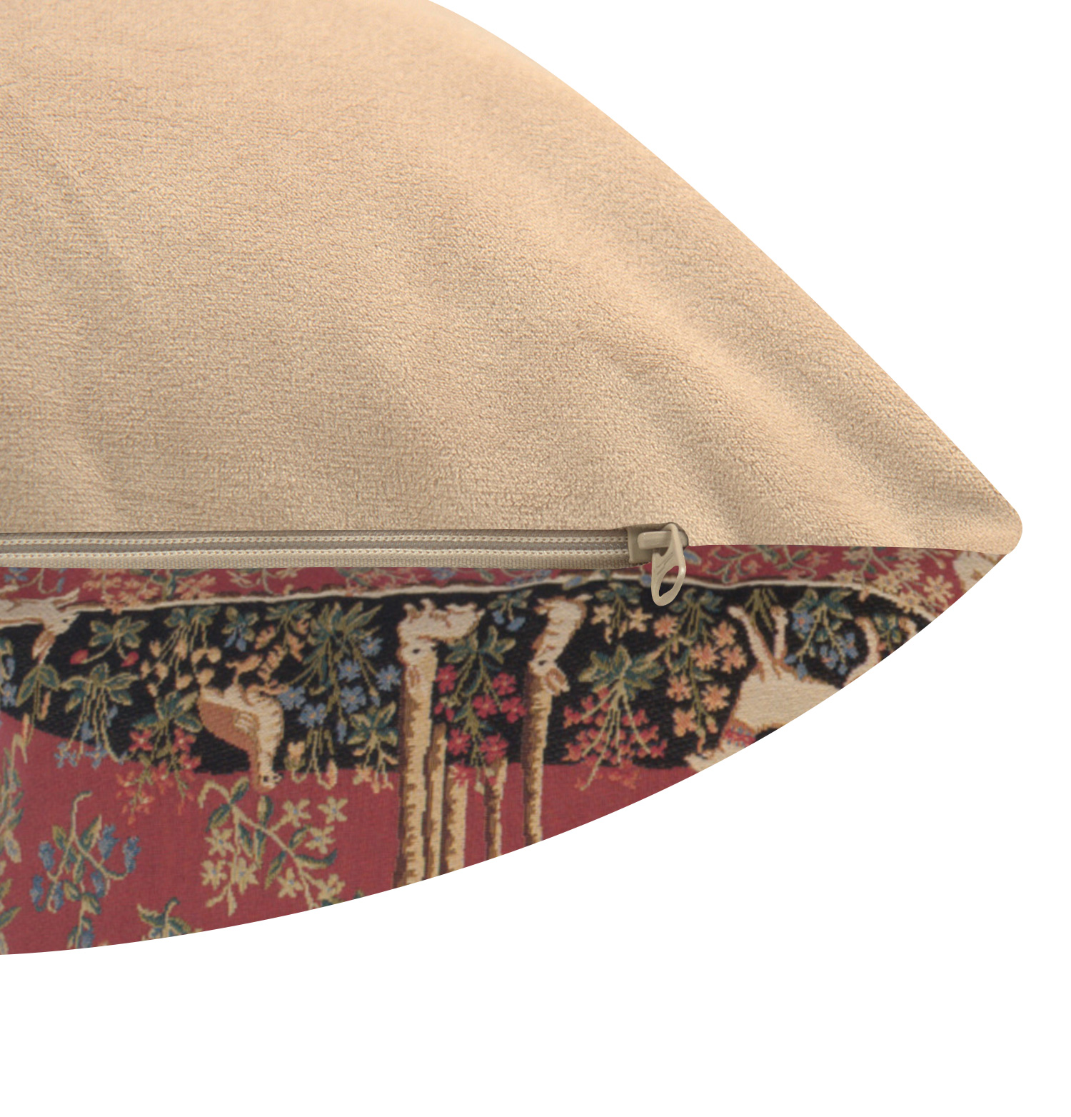 Medieval Vintage Unicorns I Tapestry Pillow Cover 18x18 Inch Cotton Jacquard Woven Cushion Cover