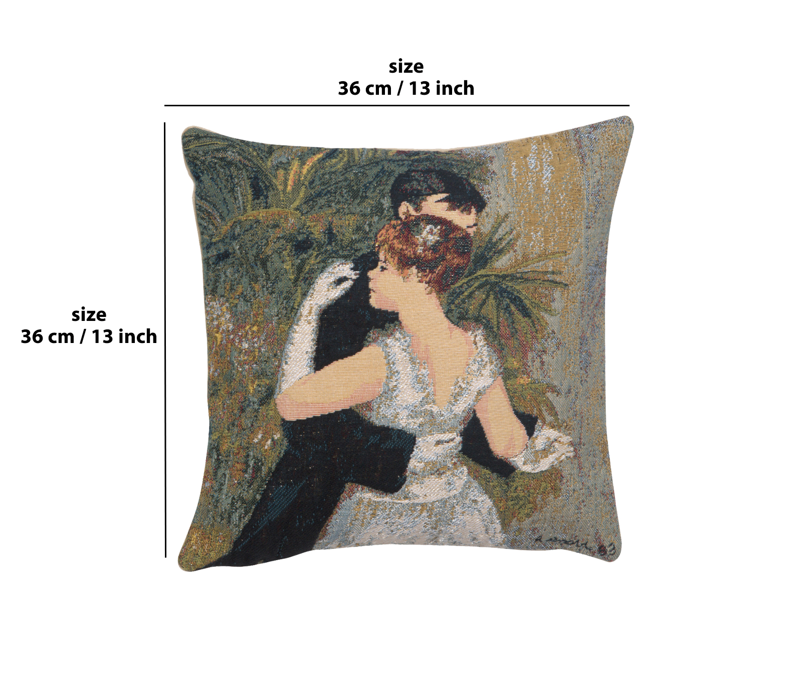 Edgar Degas Danse Belgian Tapestry Pillow Cover 13x13 Inch Cotton Jacquard Woven Cushion Cover