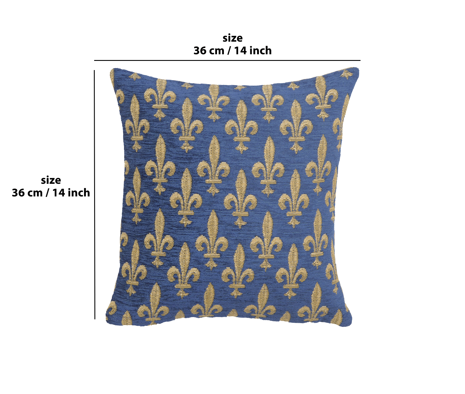 Napoleon Fleur de Lys Reduit Tapestry Pillow Cover 14x14 Inch Cotton Jacquard Woven Cushion Cover