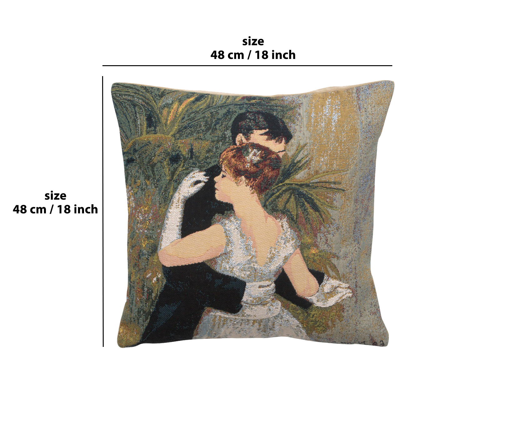 Edgar Degas Danse à la Ville Large Tapestry Pillow Cover 18x18 Inch Cotton Jacquard Woven Cushion Cover