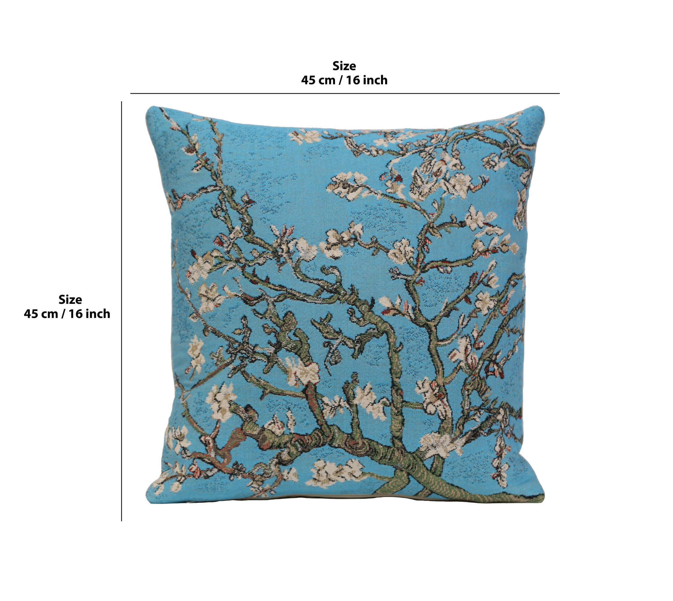 Vincent Van Gogh The Almond Blossom Tapestry Pillow Cover 16x16 Inch Cotton Jacquard Woven Cushion Cover