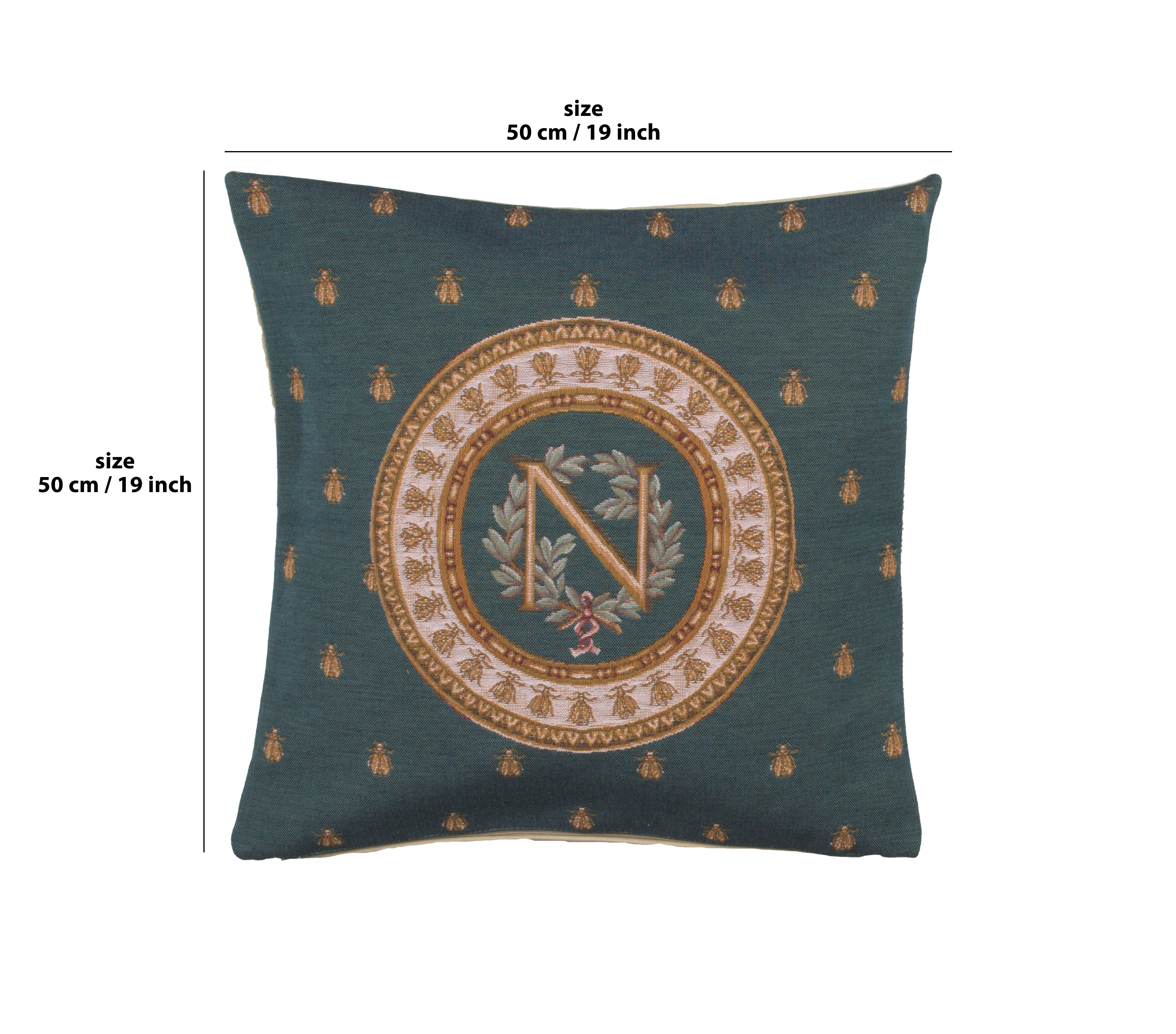 French Decorative Blue Tapestry Pillow Cover 18x18 Inch Cotton Jacquard Woven Cushion Cover