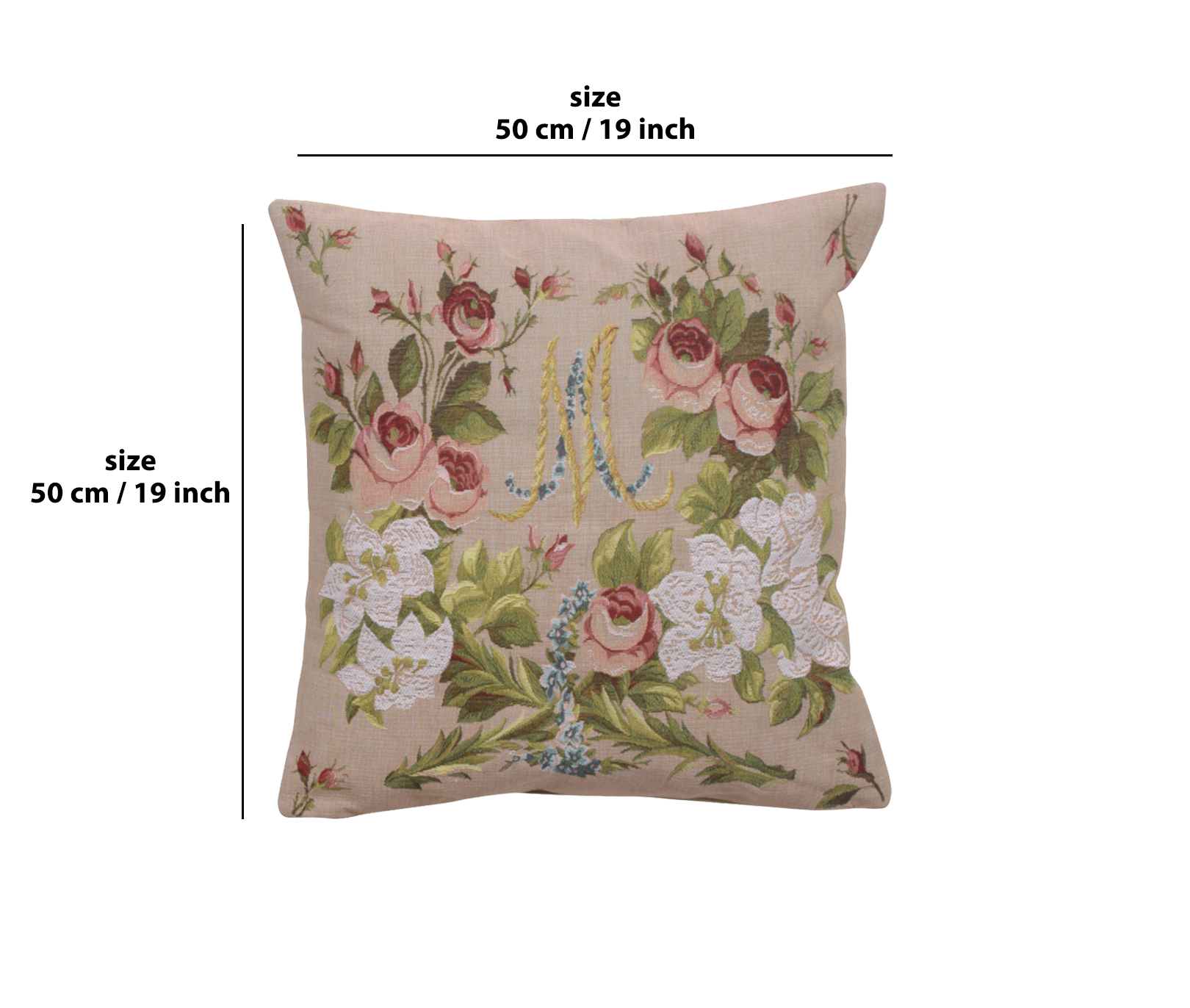 Jean Francois Bony Marie Antoinette I Tapestry Pillow Cover 19x19 Inch Cotton Jacquard Woven Cushion Cover