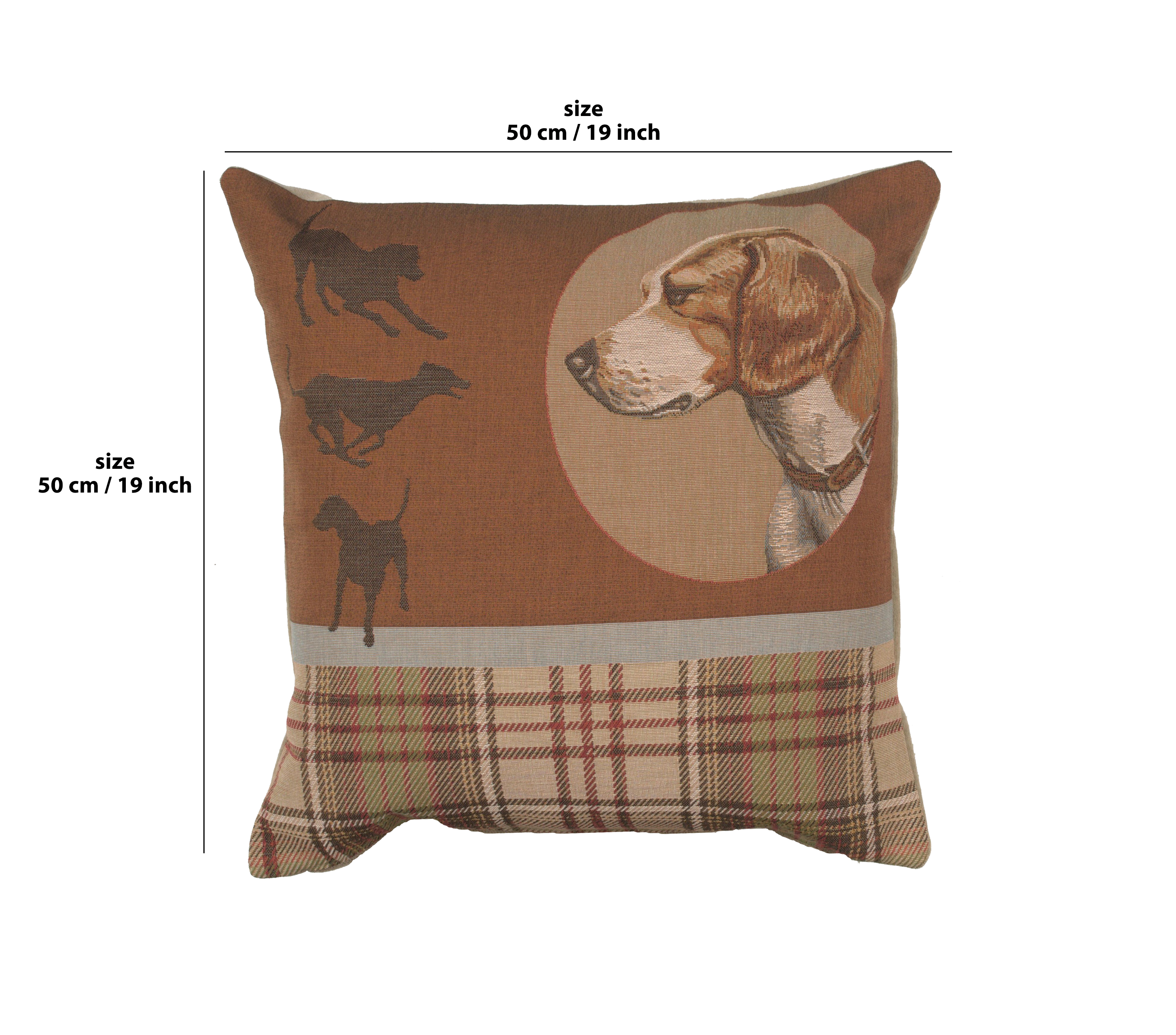 Alexandre Francois Scottish Dogs Tapestry Pillow Cover 19x19 Inch Cotton Jacquard Woven Cushion Cover
