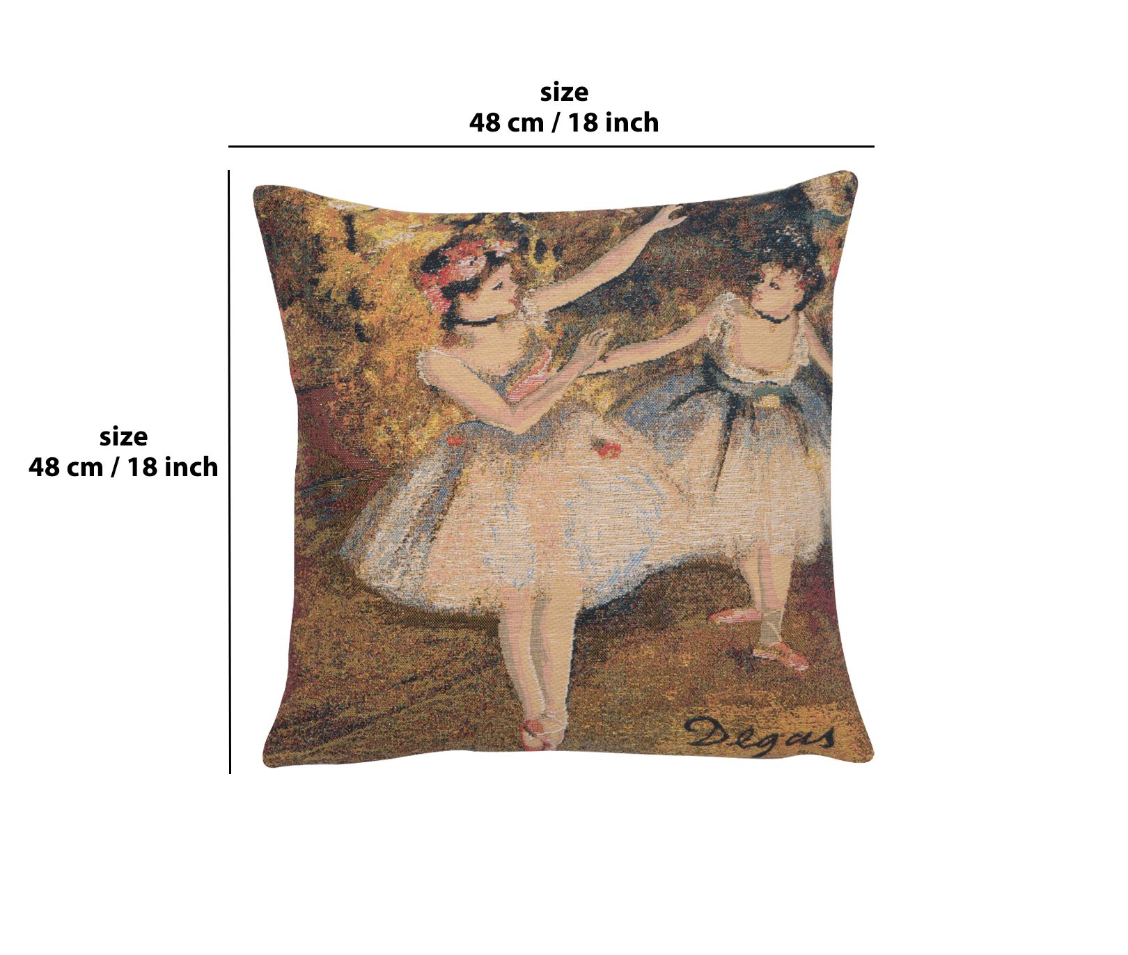Edgar Degas The Dancers Tapestry Pillow Cover 18x18 Inch Cotton Jacquard Woven Cushion Cover
