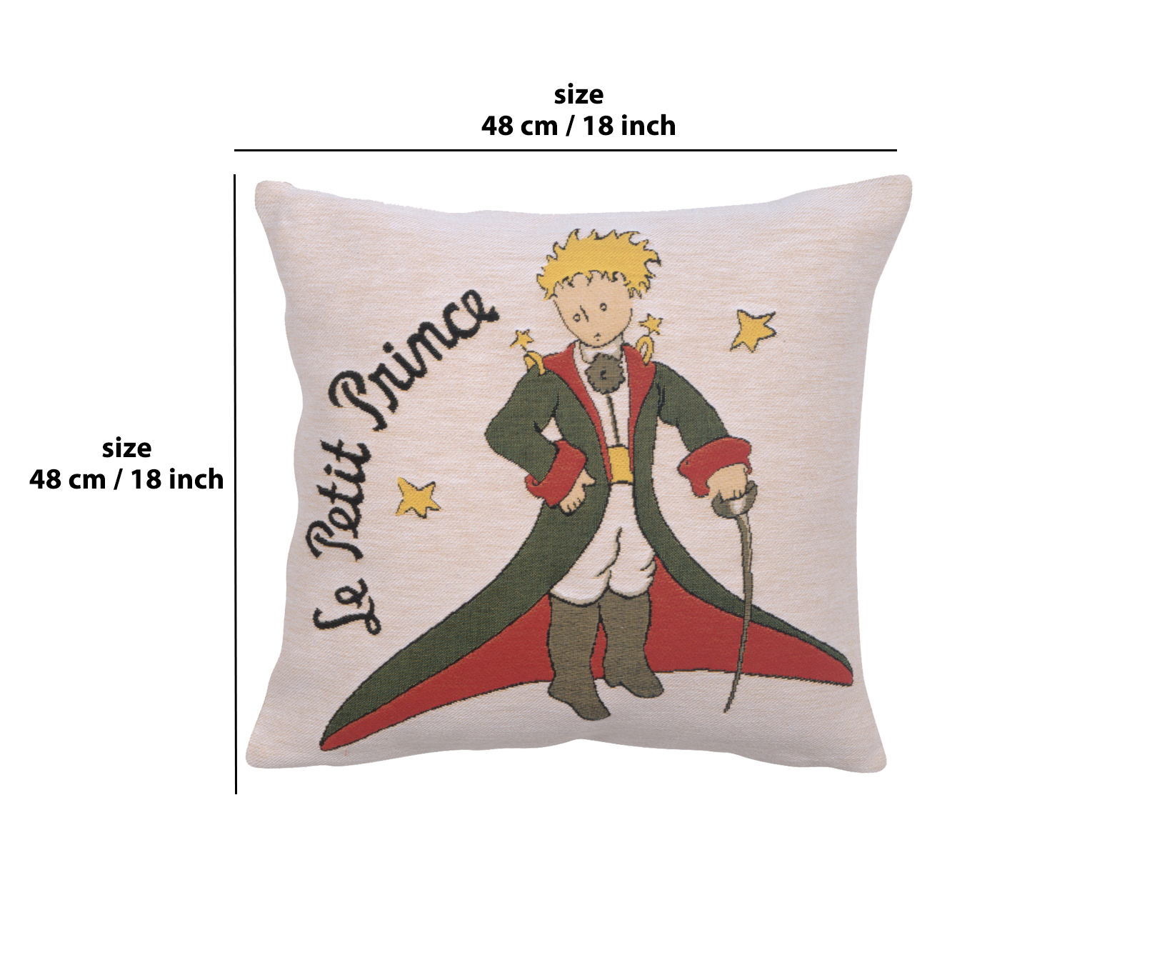 Antoine de Saint-Exupery Costume Large Tapestry Pillow Cover 18x18 Inch Cotton Jacquard Woven Cushion Cover