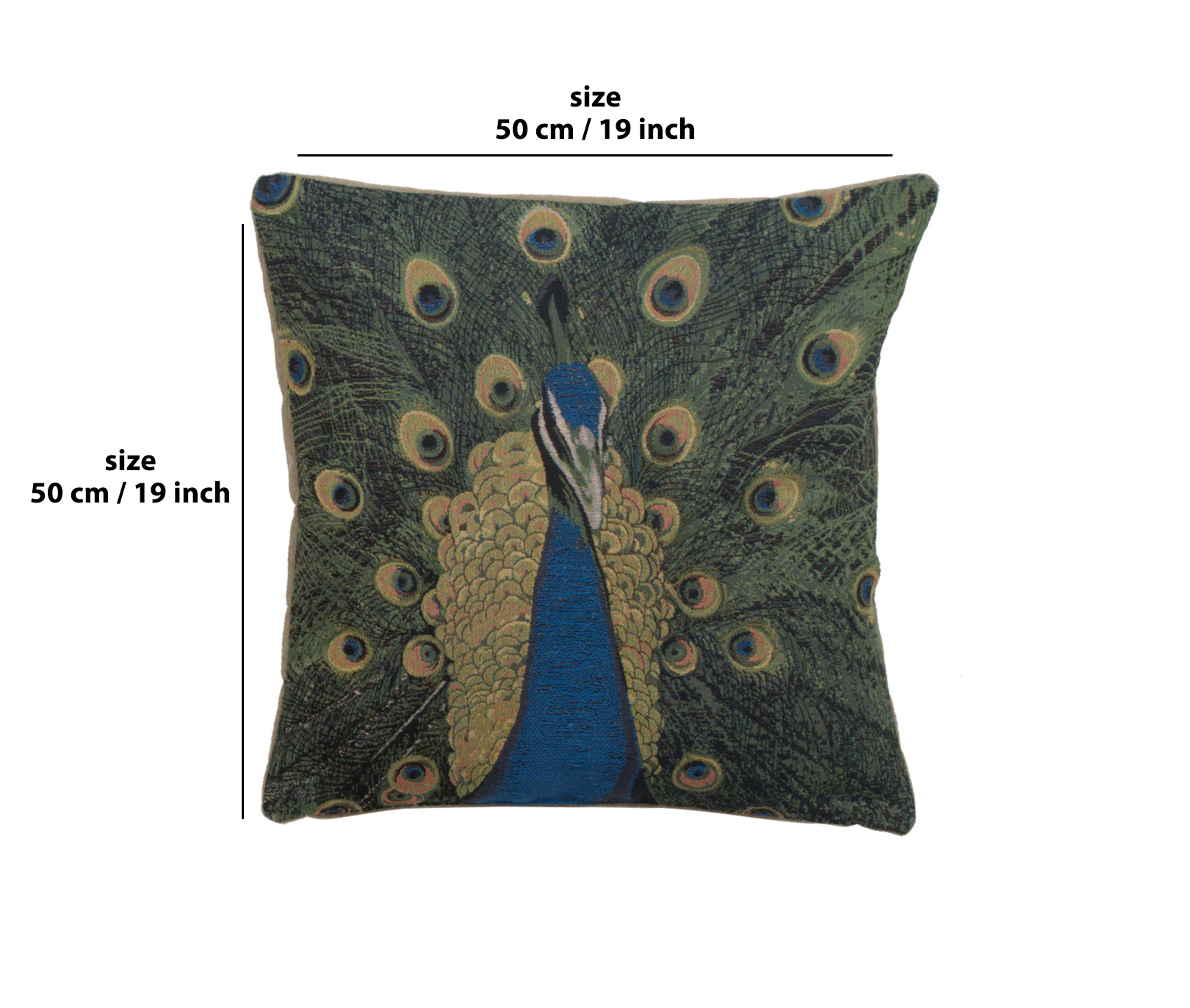 Jean Baptiste Huet The Peacock Tapestry Pillow Cover 19x19 Inch Cotton Jacquard Woven Cushion Cover
