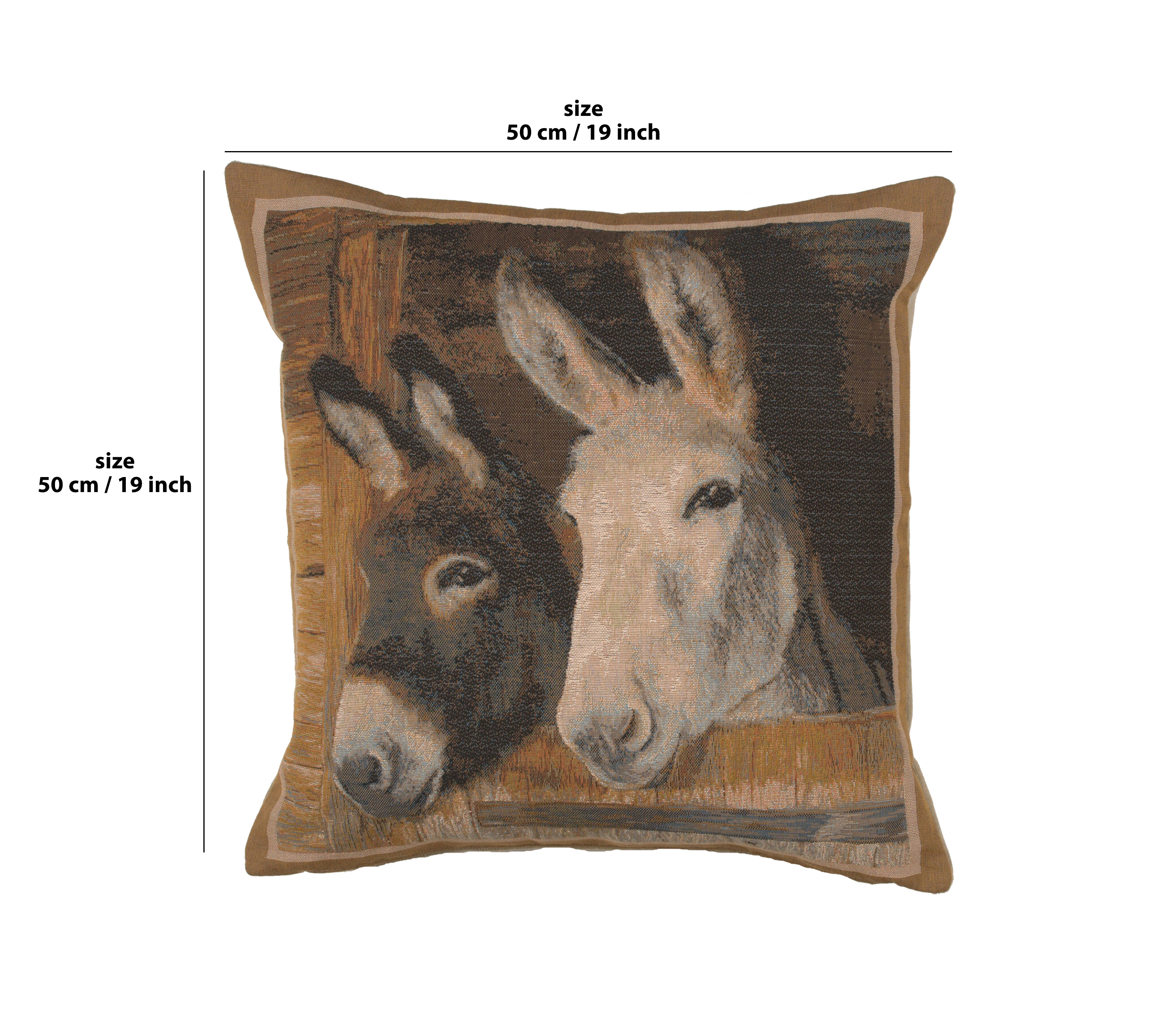 William Morris Donkeys Tapestry Pillow Cover 19x19 Inch Cotton Jacquard Woven Cushion Cover