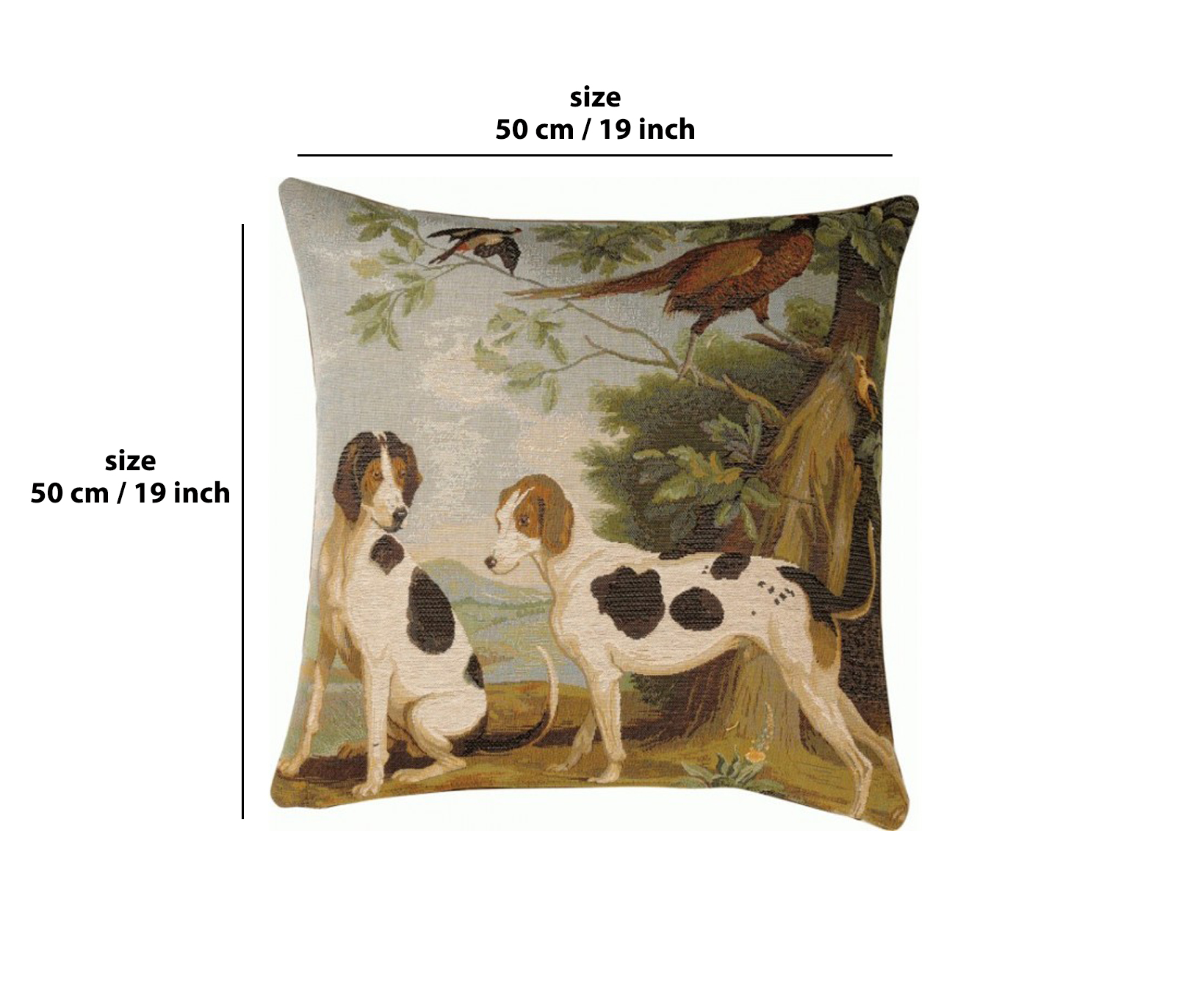 Alexandre Francois Hunting Dogs Tapestry Pillow Cover 19x19 Inch Cotton Jacquard Woven Cushion Cover