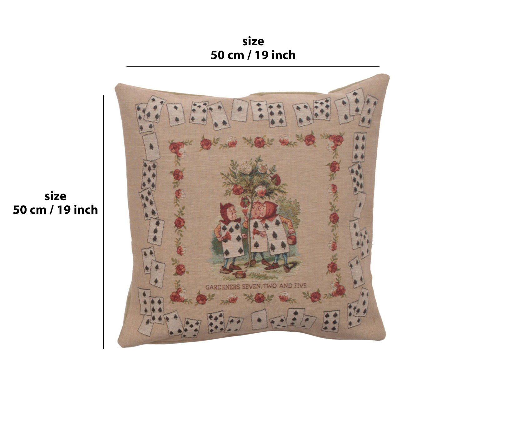 John Tenniel The Gardeners Tapestry Pillow Cover 19x19 Inch Cotton Jacquard Woven Cushion Cover