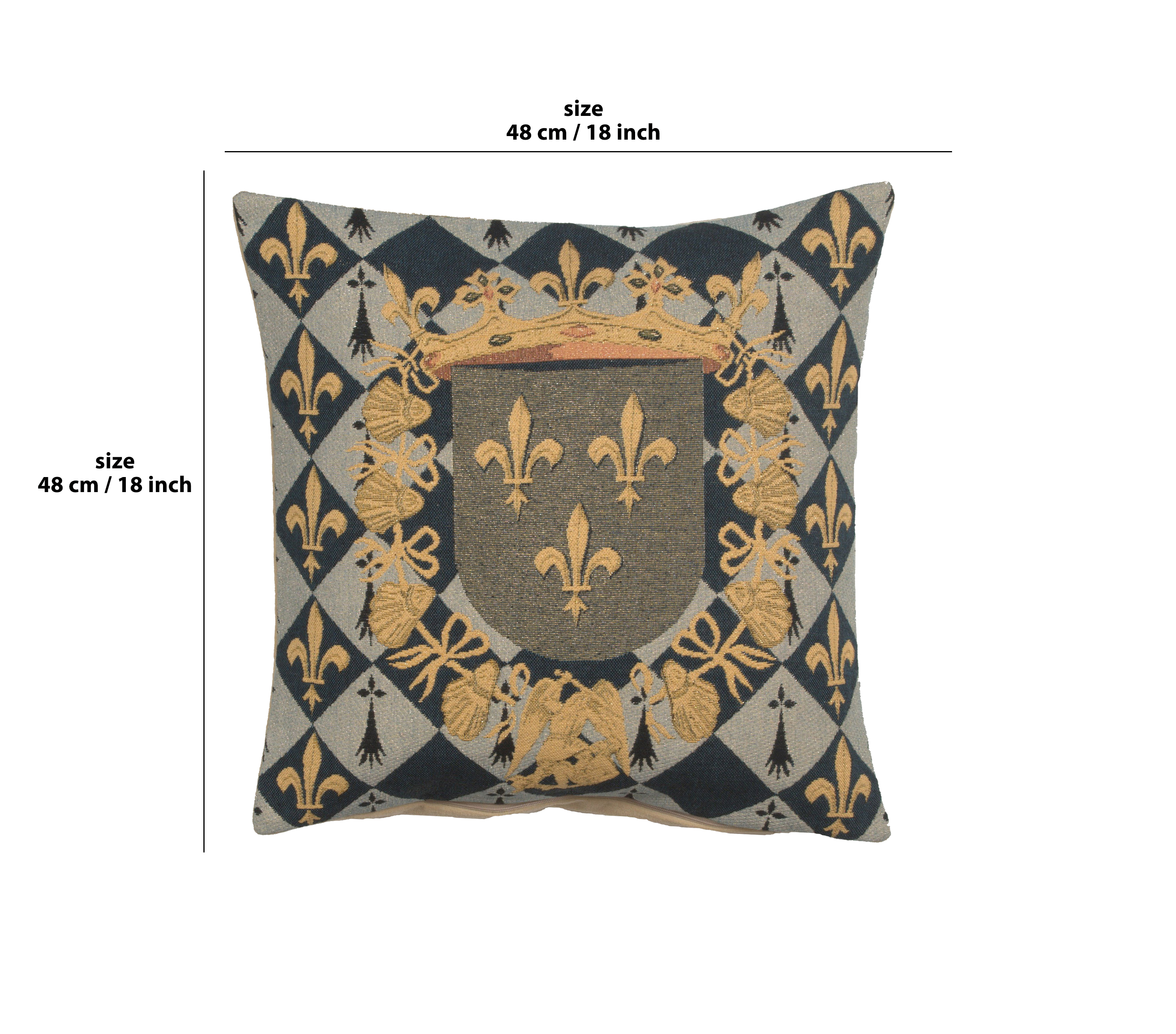 Medieval Crest I Tapestry Pillow Cover 18x18 Inch Cotton Jacquard Woven Cushion Cover