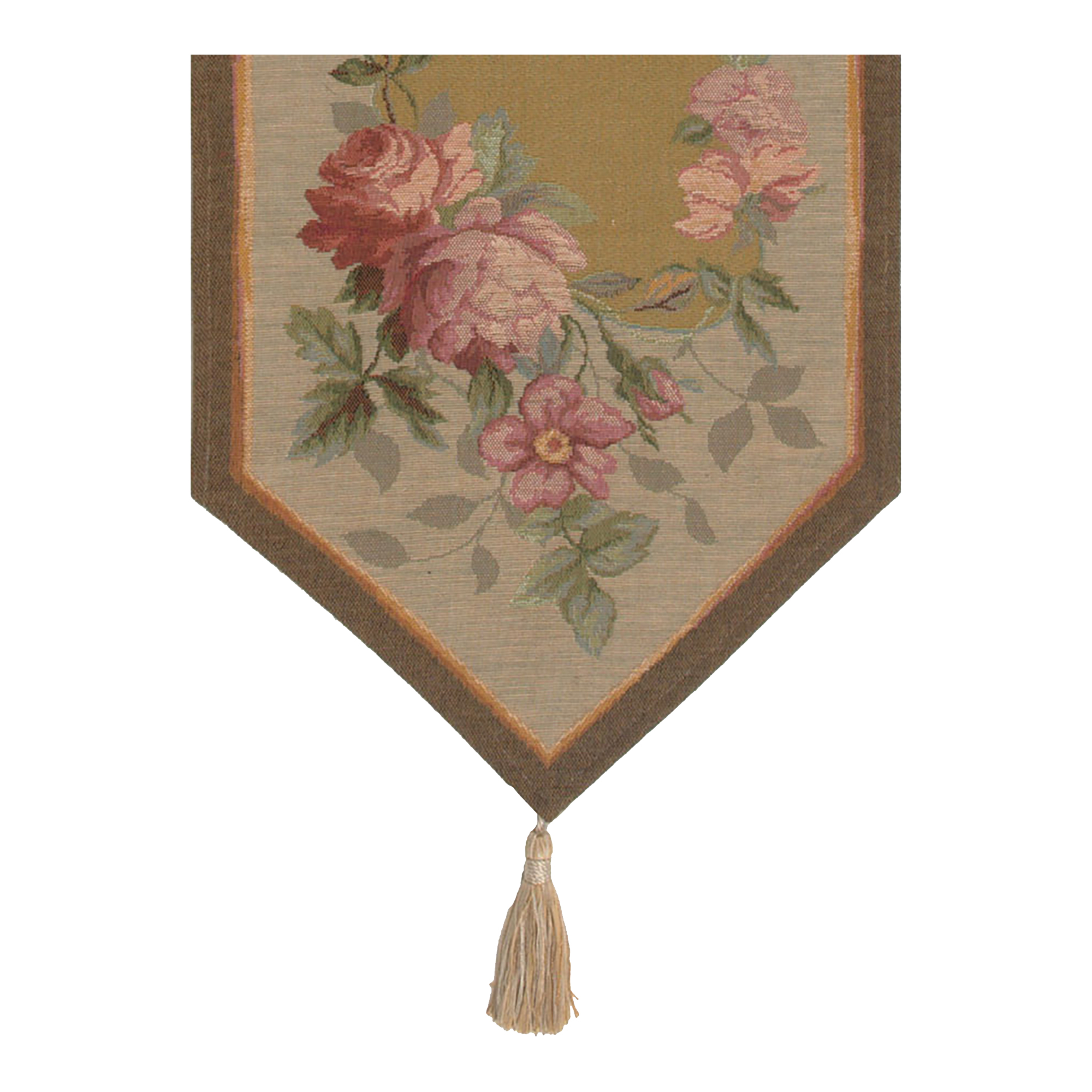 French Floral Roses Small Jacquard Woven Table Runner 33x14 Inch Botanical Dining Decor