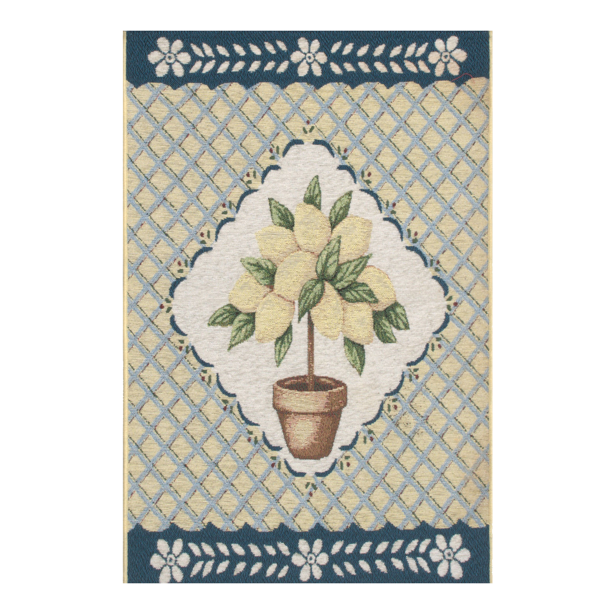 Lemon Delight Chenille Decorative Banner 25 x 16 in Fruit Botanical Jacquard Woven Kitchen Dining Home Decor