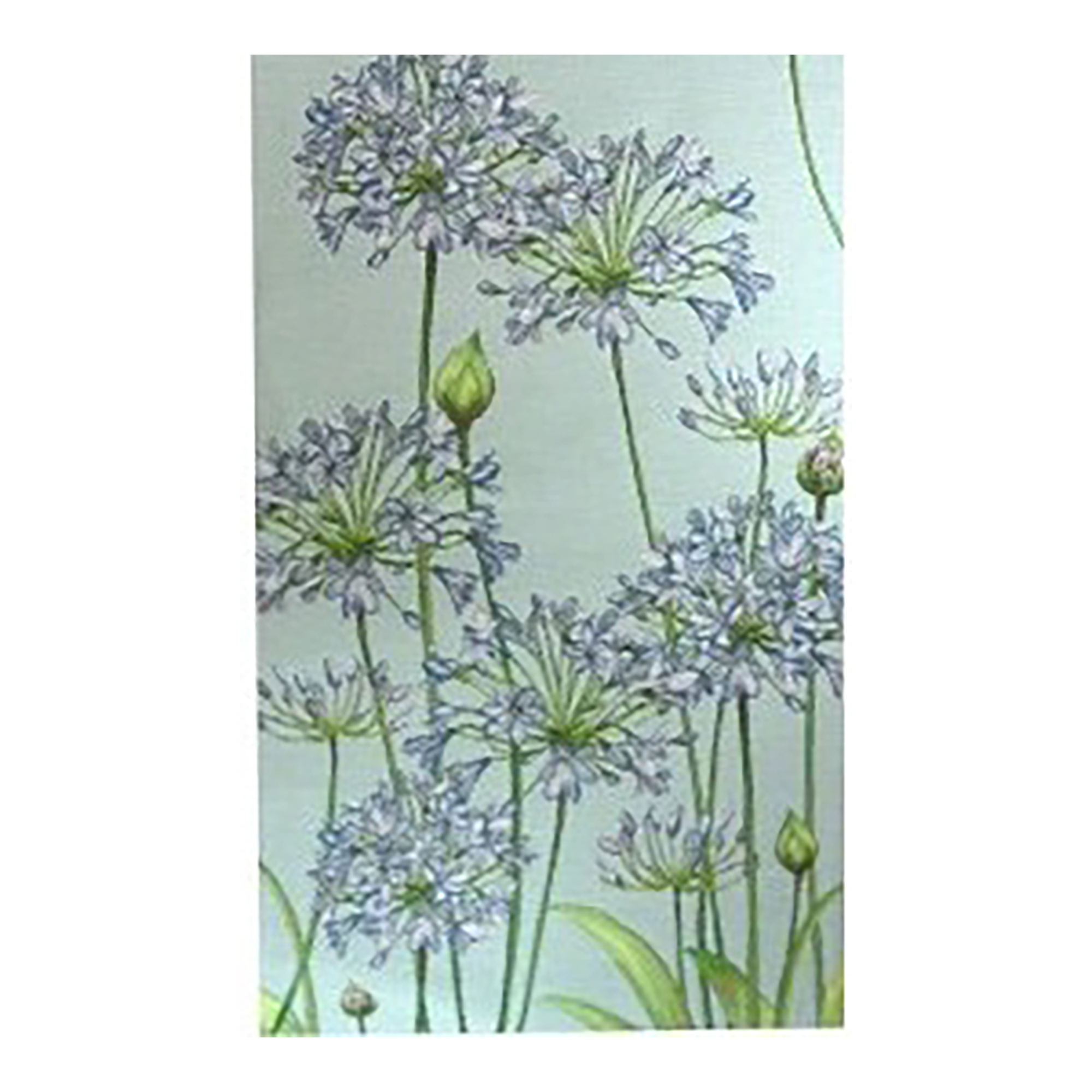 Agapanthus Blue French Jacquard Woven Table Runner 71x19 Inch Floral Botanical Dining Decor