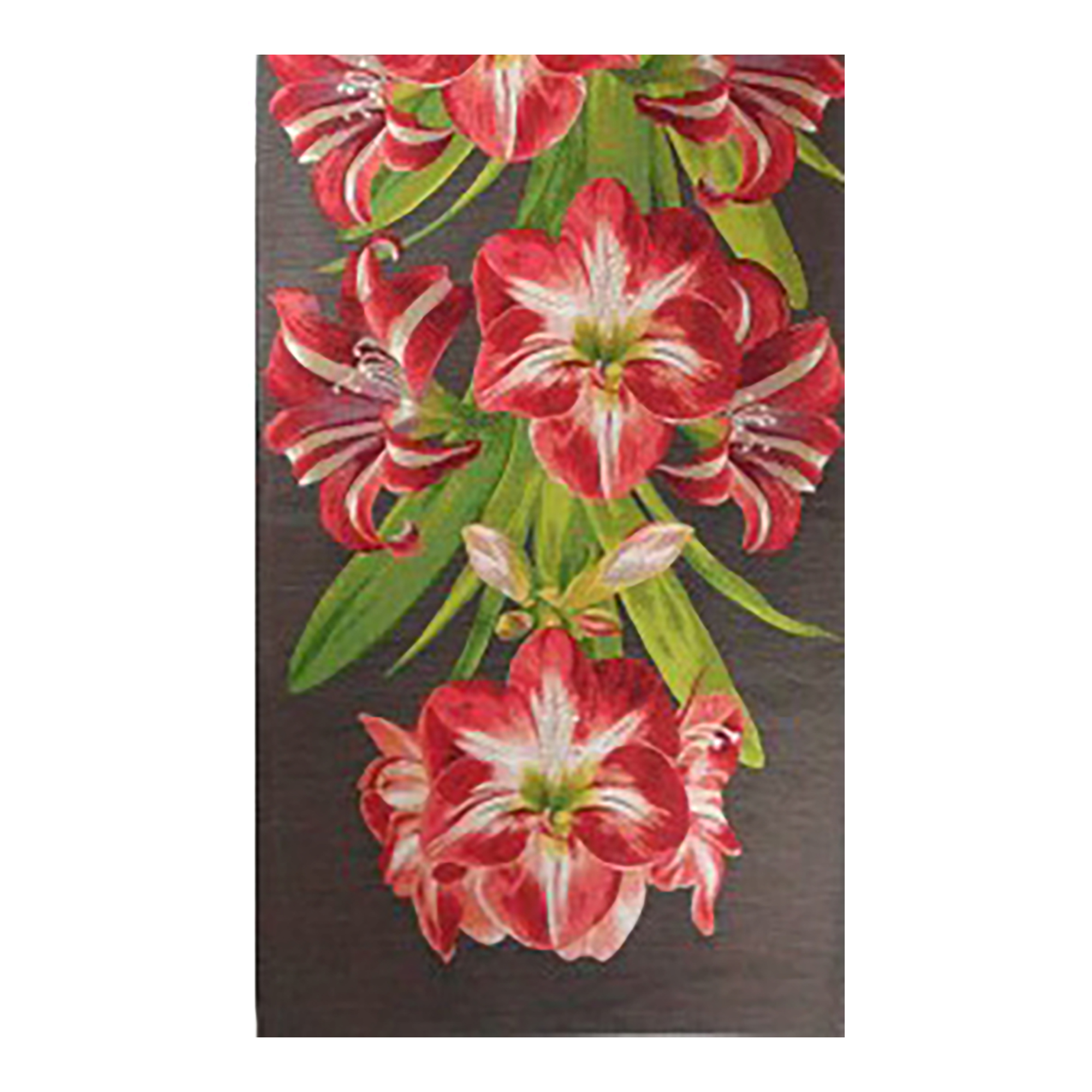 Amaryllis Dark French Jacquard Woven Table Runner 71x19 Inch Floral Botanical Dining Decor