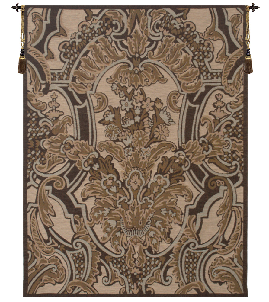 Brocade Flourish French Tapestry Wall Hanging 38x29 Inch Cotton Jacquard Woven Wall Tapestry