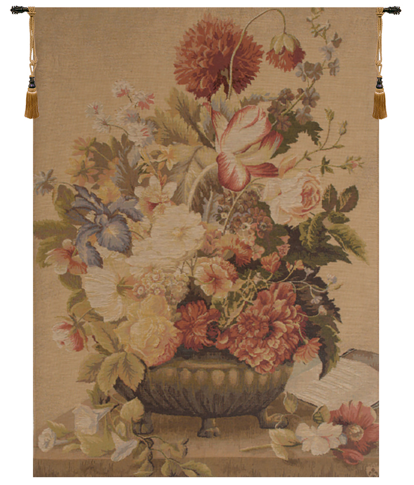 Bouquet Tulipe Clair French Tapestry Wall Hanging 37x27 Inch Cotton Jacquard Woven Wall Tapestry