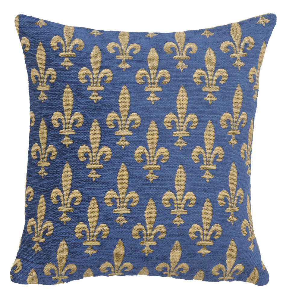 Napoleon Fleur de Lys Reduit Tapestry Pillow Cover 14x14 Inch Cotton Jacquard Woven Cushion Cover