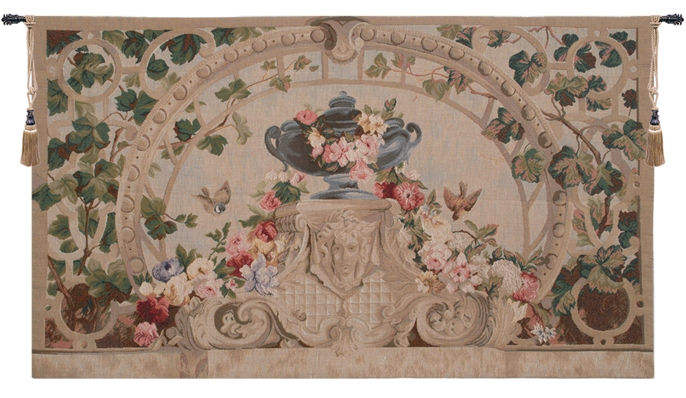 Beauvais Without Border French Tapestry Wall Hanging 28 X 50 Inch Classic Verdure Landscape Jacquard Woven Wall Art Home Decor