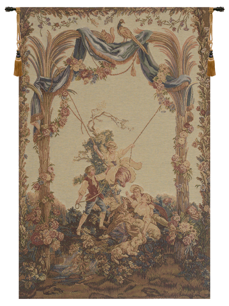 Romantic Swing European Tapestry Wall Hanging 30x20 Inch Cotton Jacquard Woven Wall Tapestry