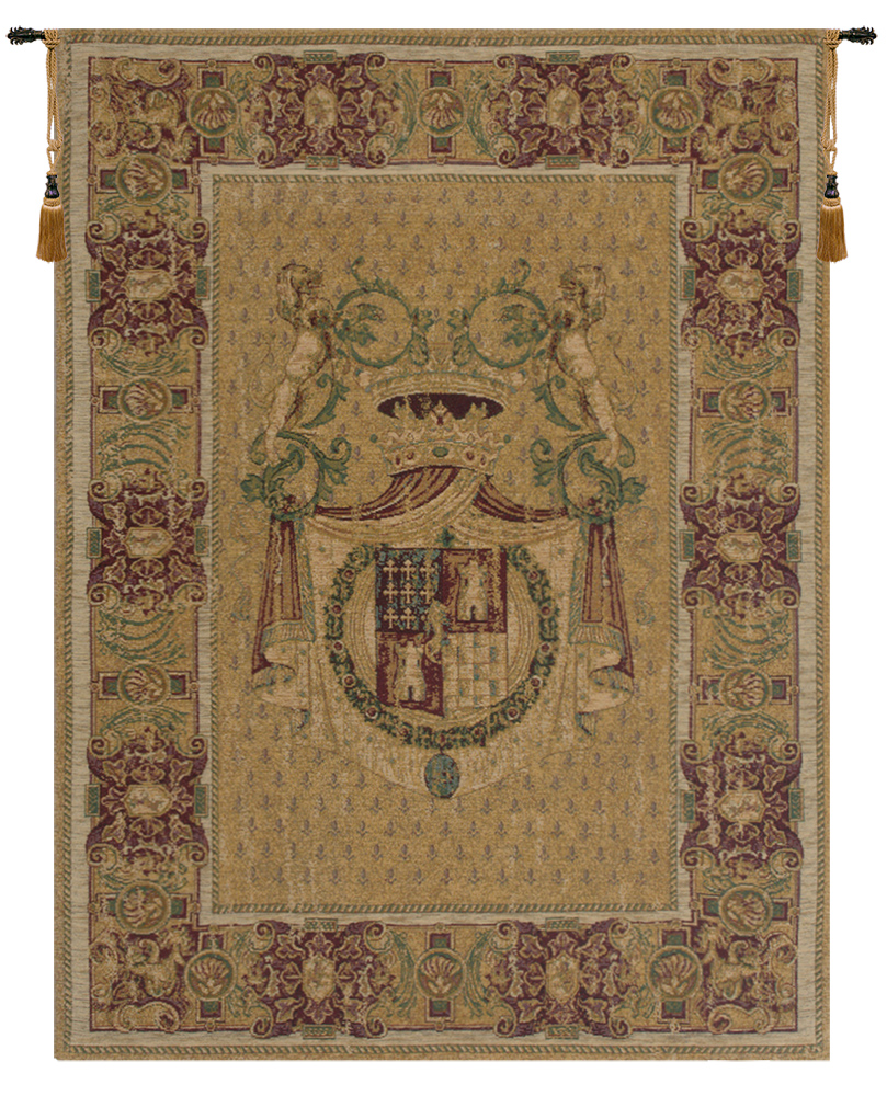 Stemma Tours Chenille Decorative Tapestry Wall Hanging 36 x 26 in Heraldic Coat of Arms Jacquard Woven Wall Art