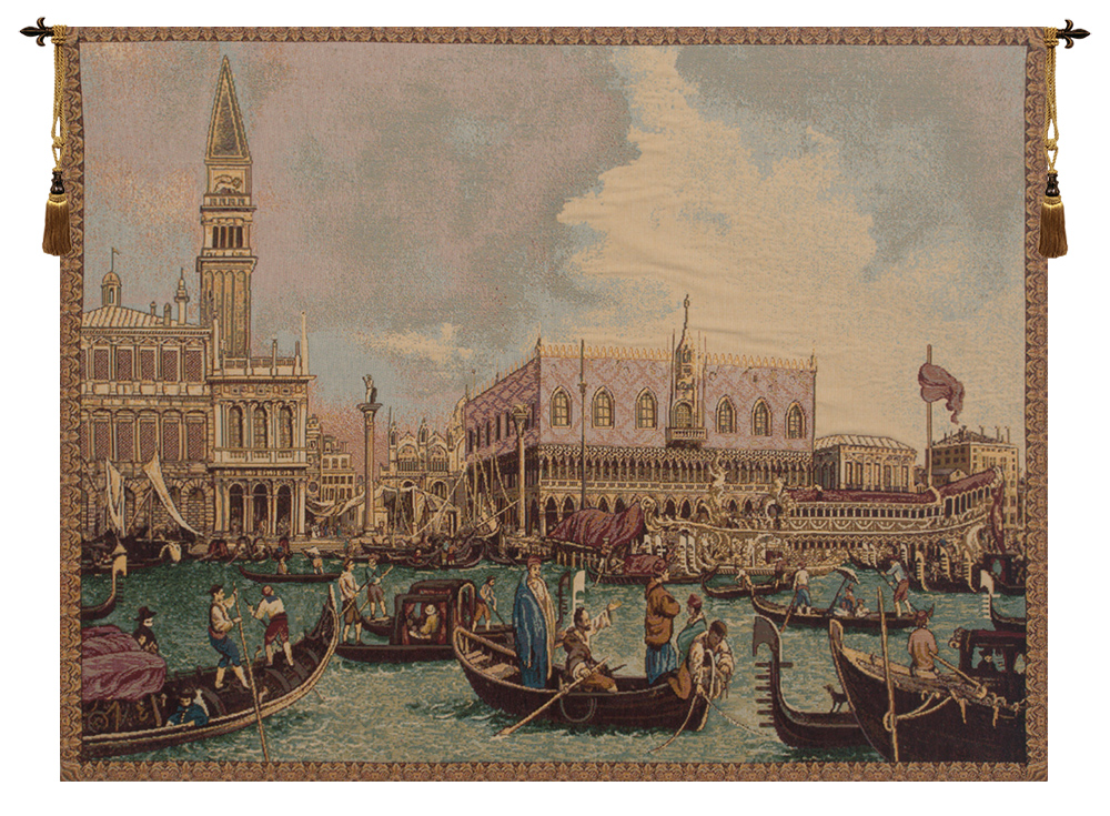 Alberto Passini Bucintoro Italian Tapestry Wall Hanging 26x34 Inch Cotton Jacquard Woven Wall Tapestry