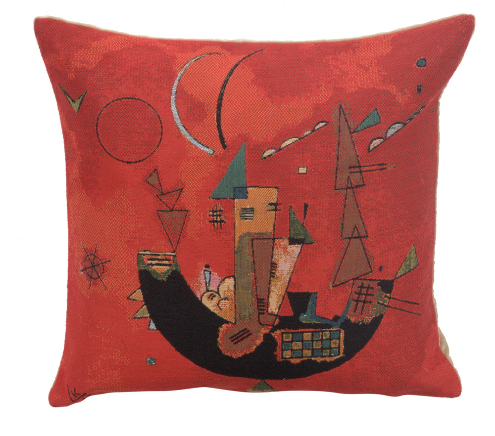Wassily Kandinsky Mit und Gegen Tapestry Pillow Cover 18x18 Inch Cotton Jacquard Woven Cushion Cover