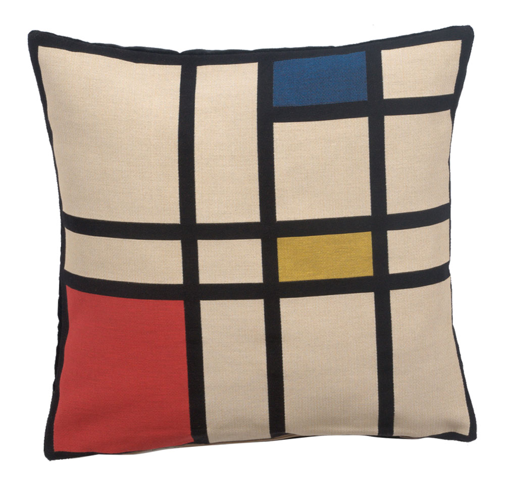 Mondriaan Tapestry Pillow Cover 18x18 Inch Cotton Jacquard Woven Cushion Cover