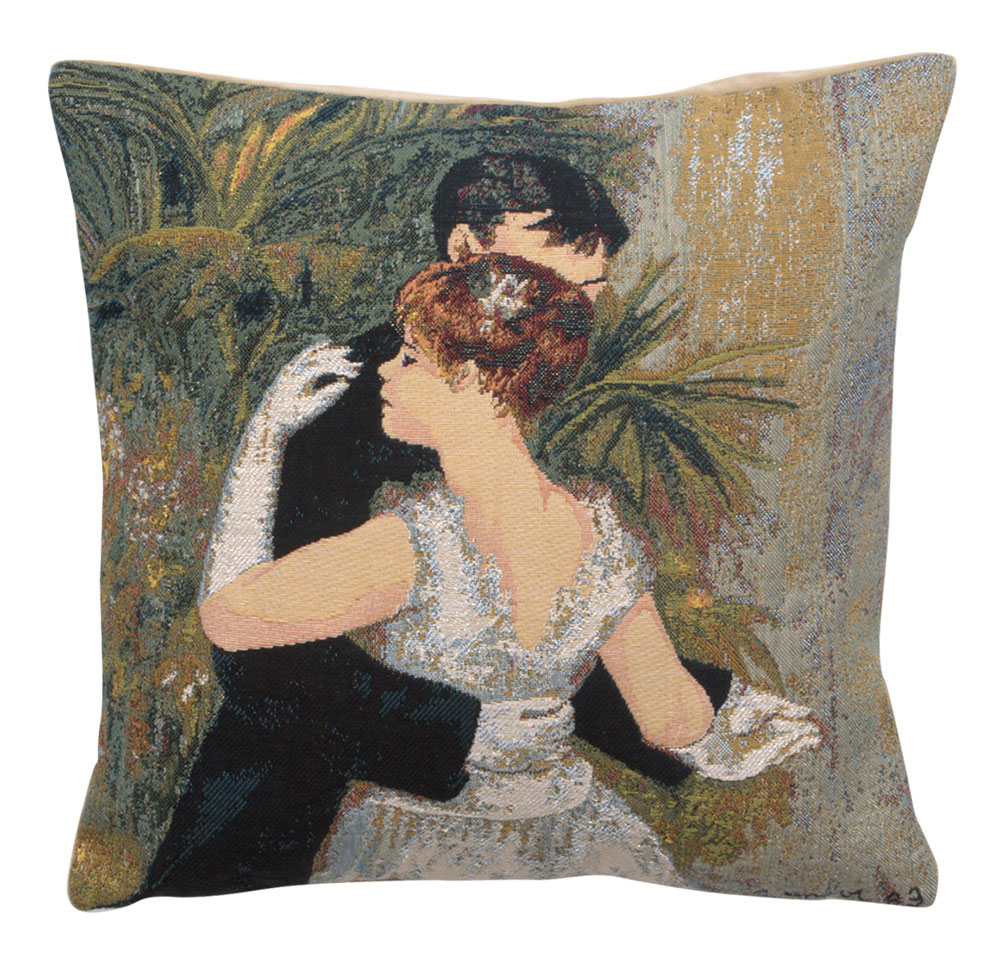 Edgar Degas Danse à la Ville Large Tapestry Pillow Cover 18x18 Inch Cotton Jacquard Woven Cushion Cover