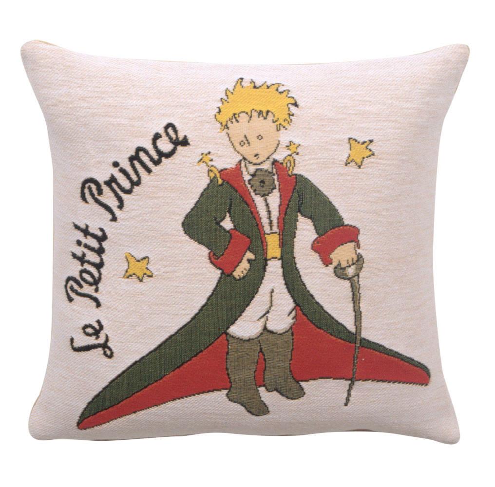 Antoine de Saint-Exupery Costume Small Tapestry Pillow Cover 14x14 Inch Cotton Jacquard Woven Cushion Cover