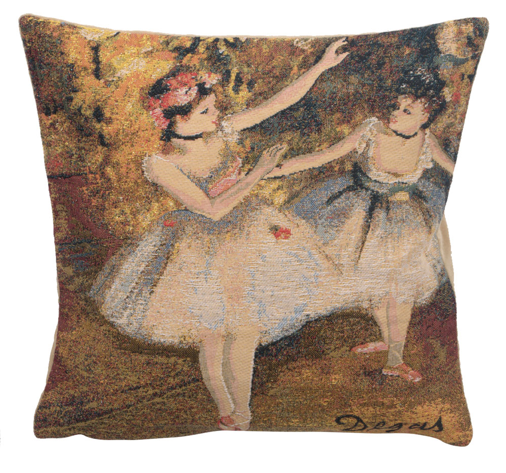 Edgar Degas Deux Danseuses Large Tapestry Pillow Cover 18x18 Inch Cotton Jacquard Woven Cushion Cover