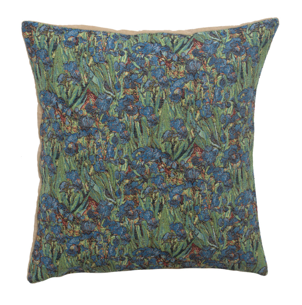 Vincent Van Gogh Iris Large Tapestry Pillow Cover 18x18 Inch Cotton Jacquard Woven Cushion Cover
