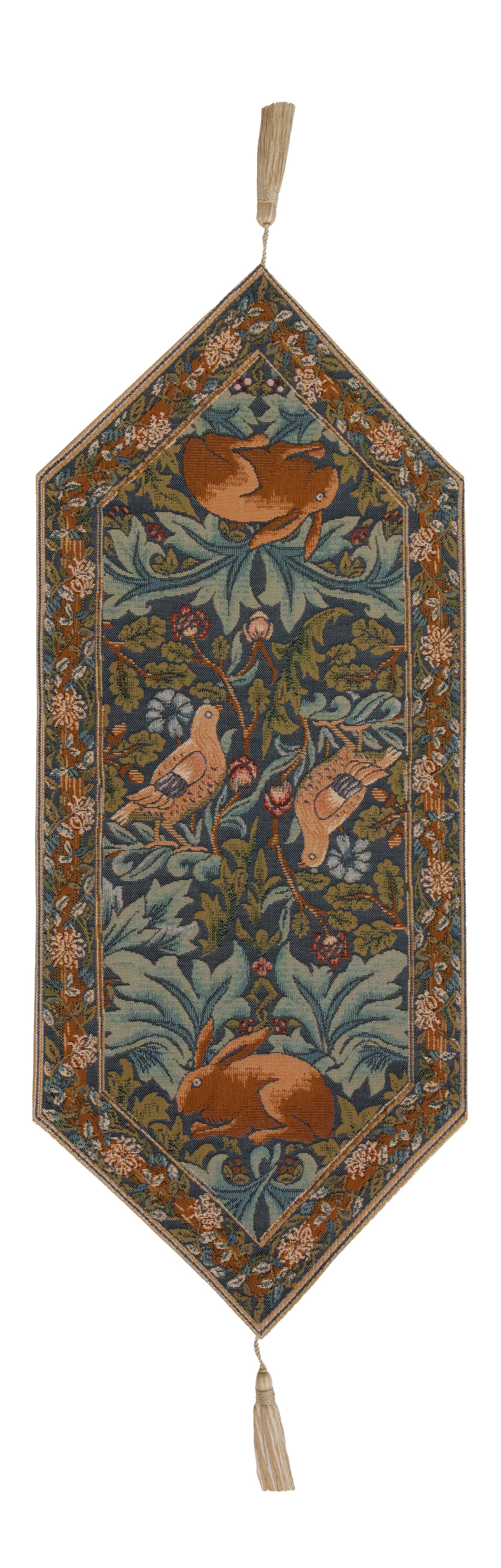 Brother Rabbit Small French Jacquard Woven Table Runner 35x14 Inch Arts Crafts Decor