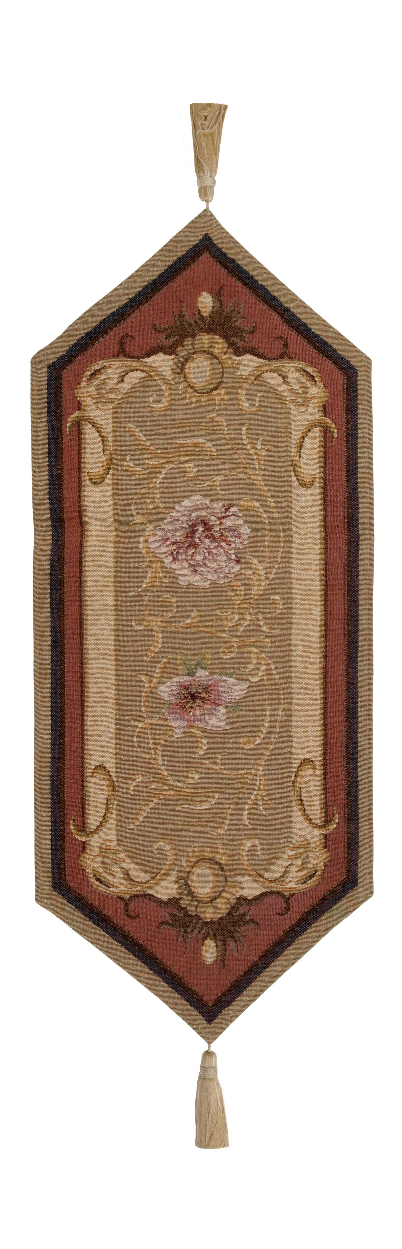 Josephine Light Small French Jacquard Woven Table Runner 35x14 Inch Floral Dining Decor