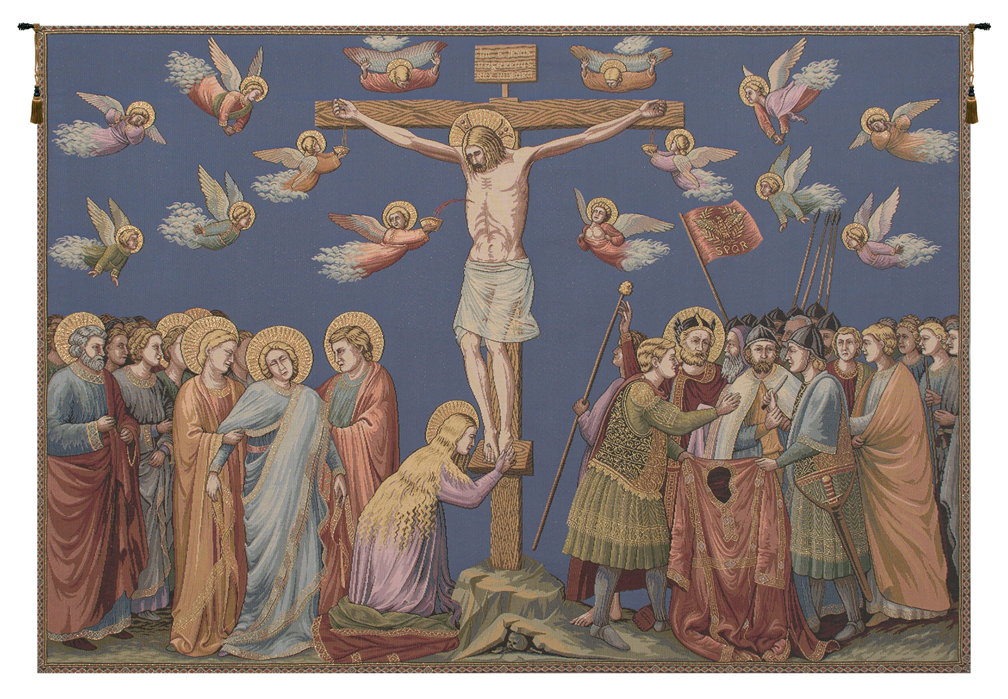 Fran Angelio Crocifissione Religious Tapestry Wall Hanging 37 x 53 in
