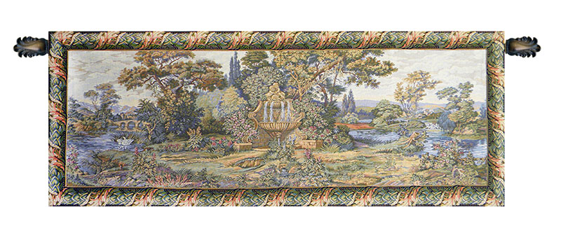 Francois Boucher Fountain Tapestry Wall Hanging 22 x 59 in Jacquard Woven French Romantic Wall Art