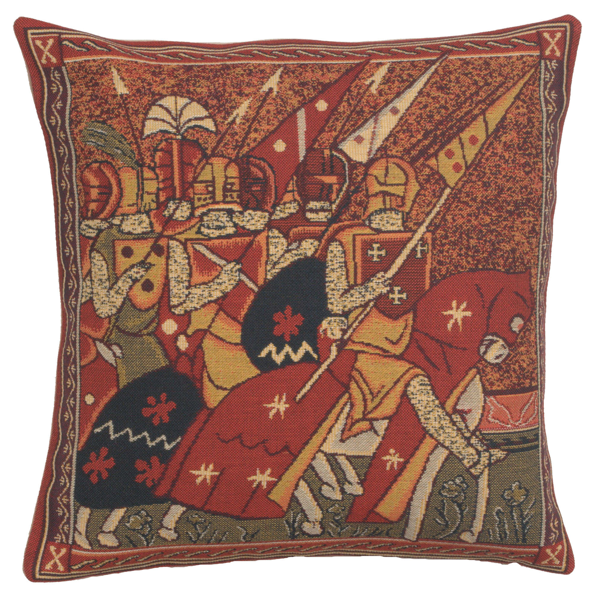 Godfroid Belgian Tapestry Pillow Cover 16x16 Inch Cotton Jacquard Woven Cushion Cover