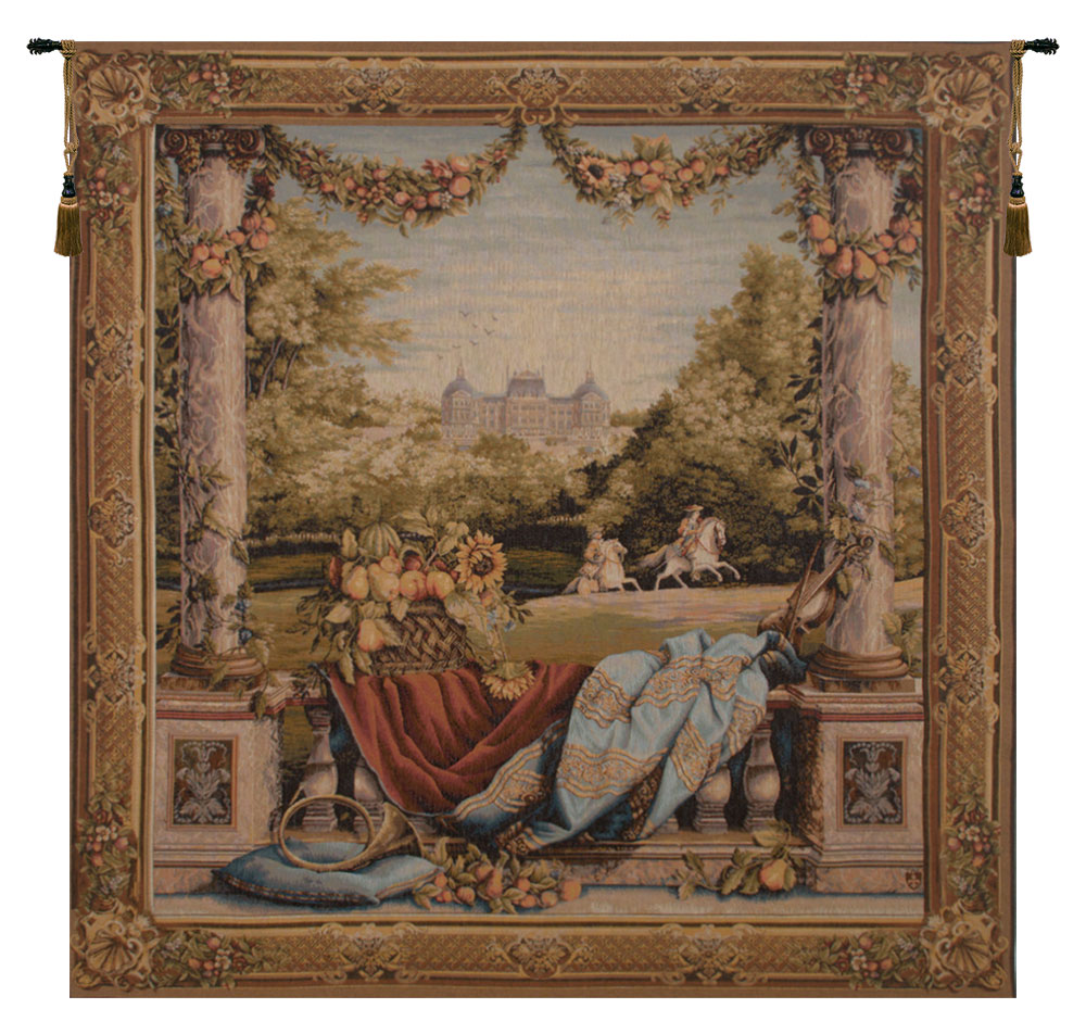 Chateau Bellevue Landscape Tapestry Wall Hanging 58 x 58 in