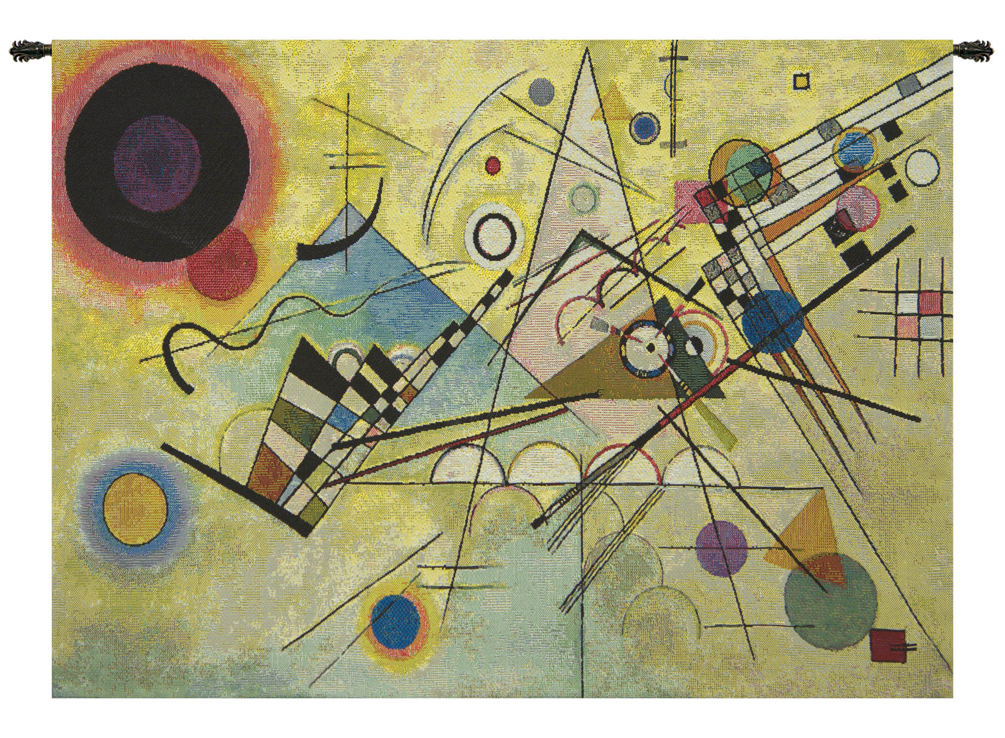 Wassily Kandinsky Composition VIII European Tapestry Wall Hanging 19x27 Inch Cotton Jacquard Woven Wall Tapestry