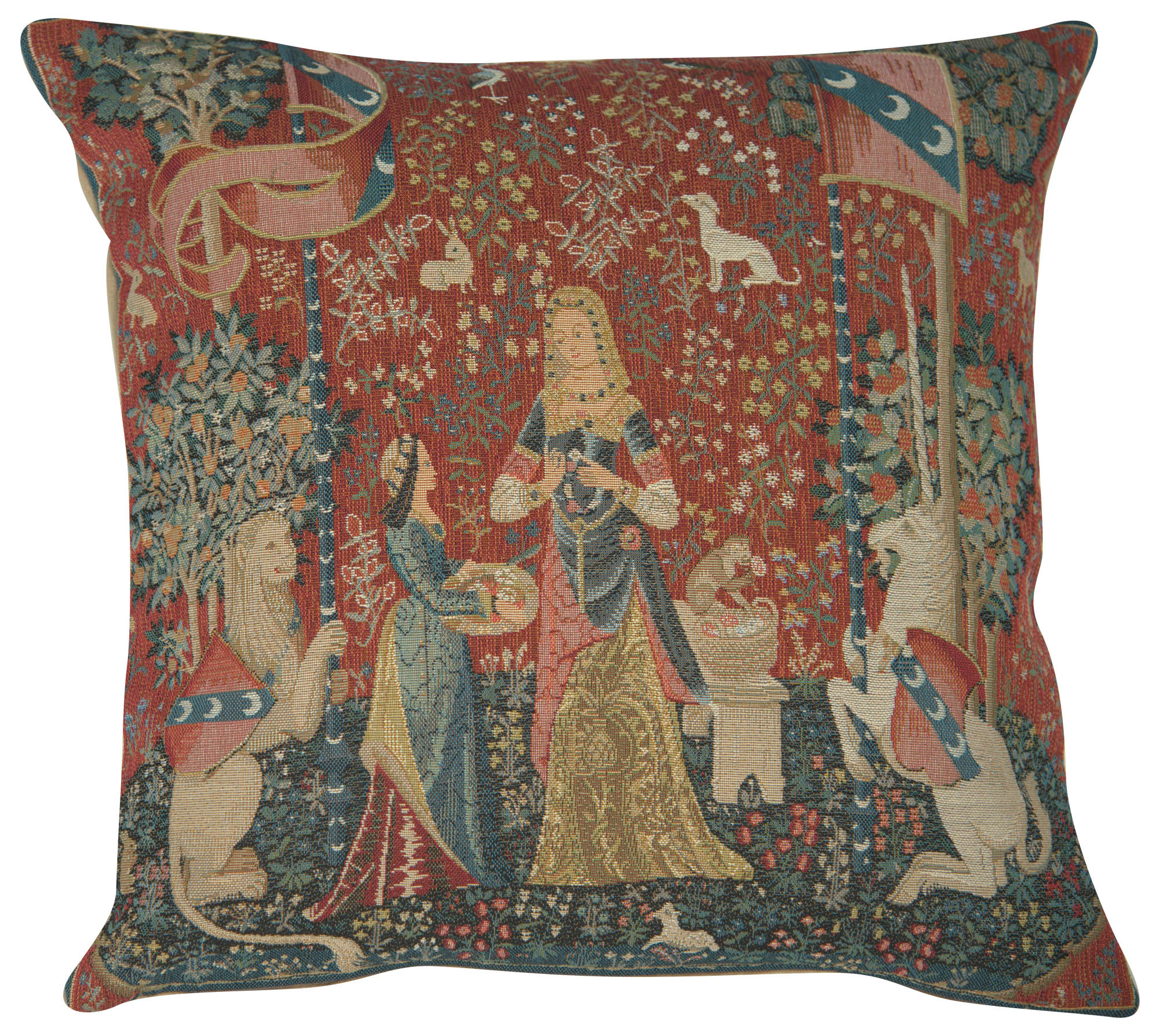 Medieval The Smell Large Tapestry Pillow Cover 19x19 Inch Cotton Jacquard Woven Cushion Cover