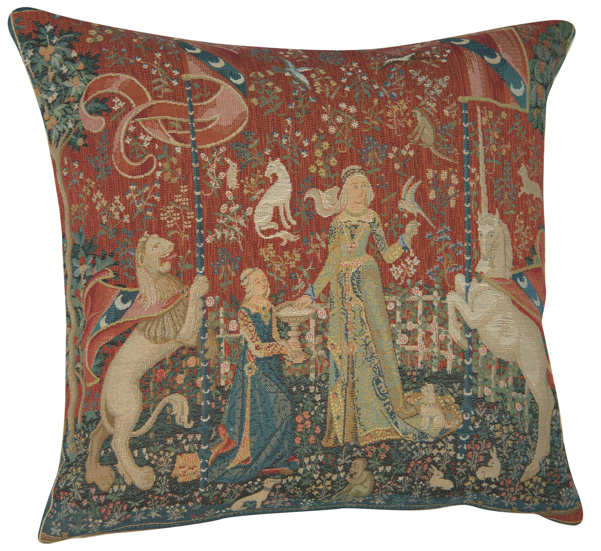 Medieval The Taste Large Tapestry Pillow Cover 19x19 Inch Cotton Jacquard Woven Cushion Cover