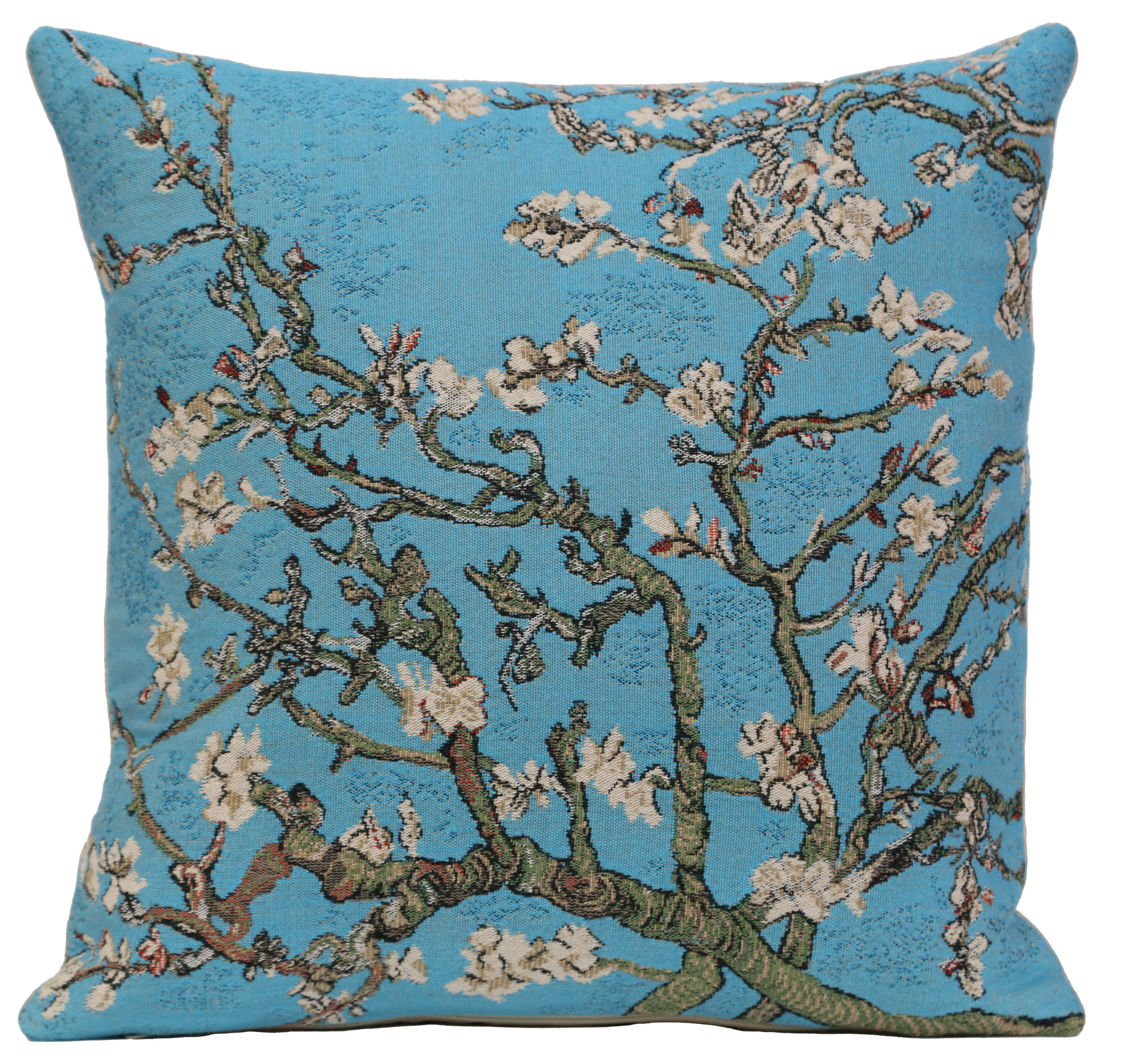 Vincent Van Gogh The Almond Blossom Tapestry Pillow Cover 16x16 Inch Cotton Jacquard Woven Cushion Cover